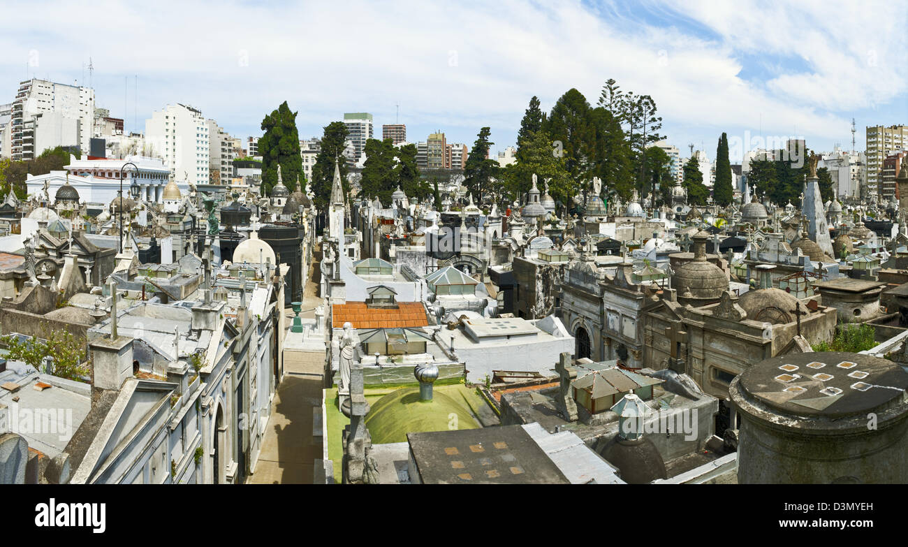 Recoleta Necropolis Cemetery in Buenos Aires, Argentina. This is a stitch of several photos. Stock Photo
