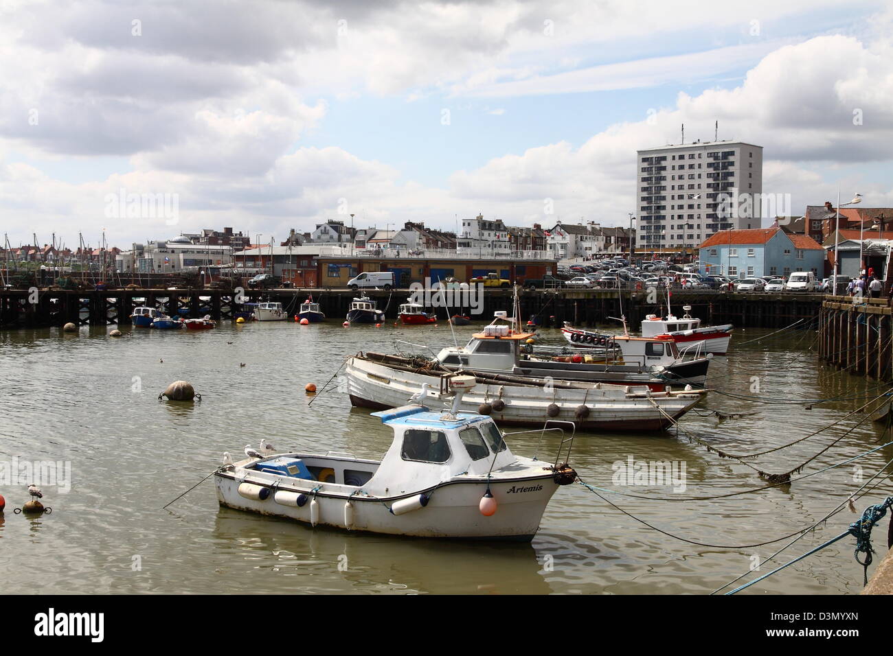 View of Bridlington Harbour from pier Stock Photo Alamy