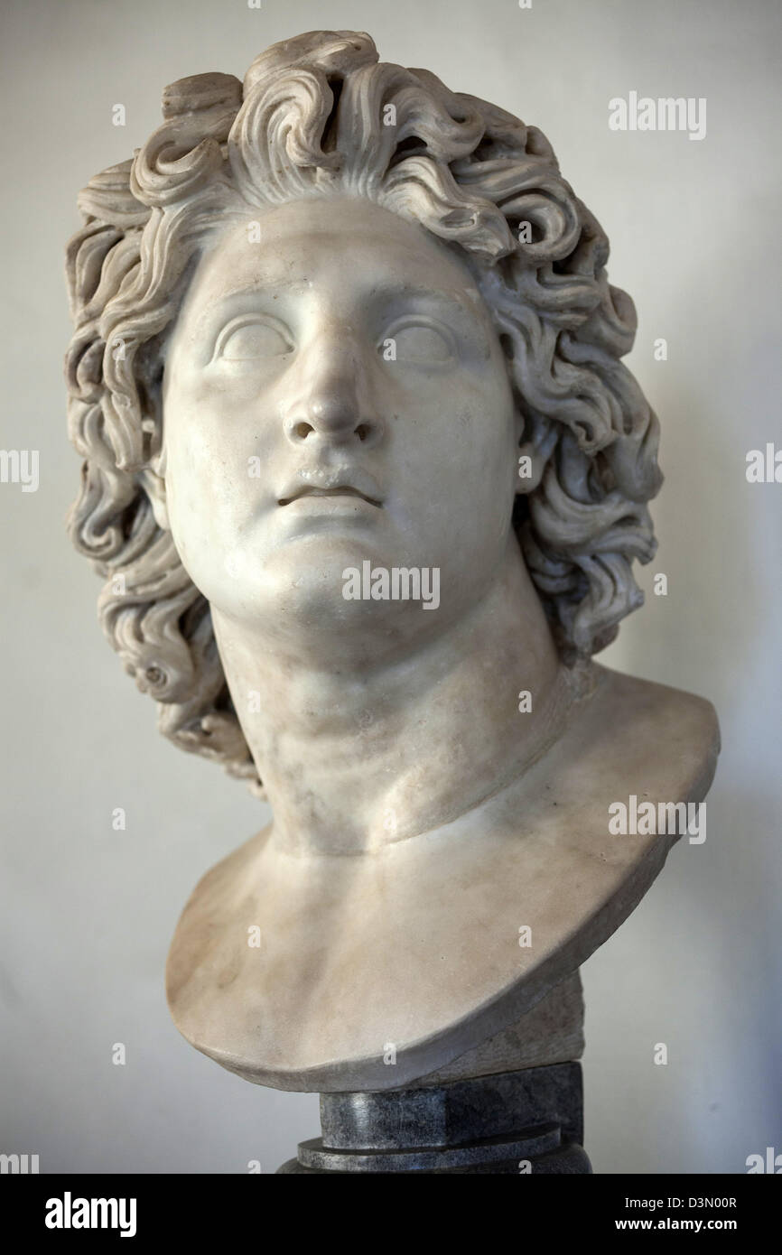 Ancient roman sculptures on display at the Capitoline museum in Rome