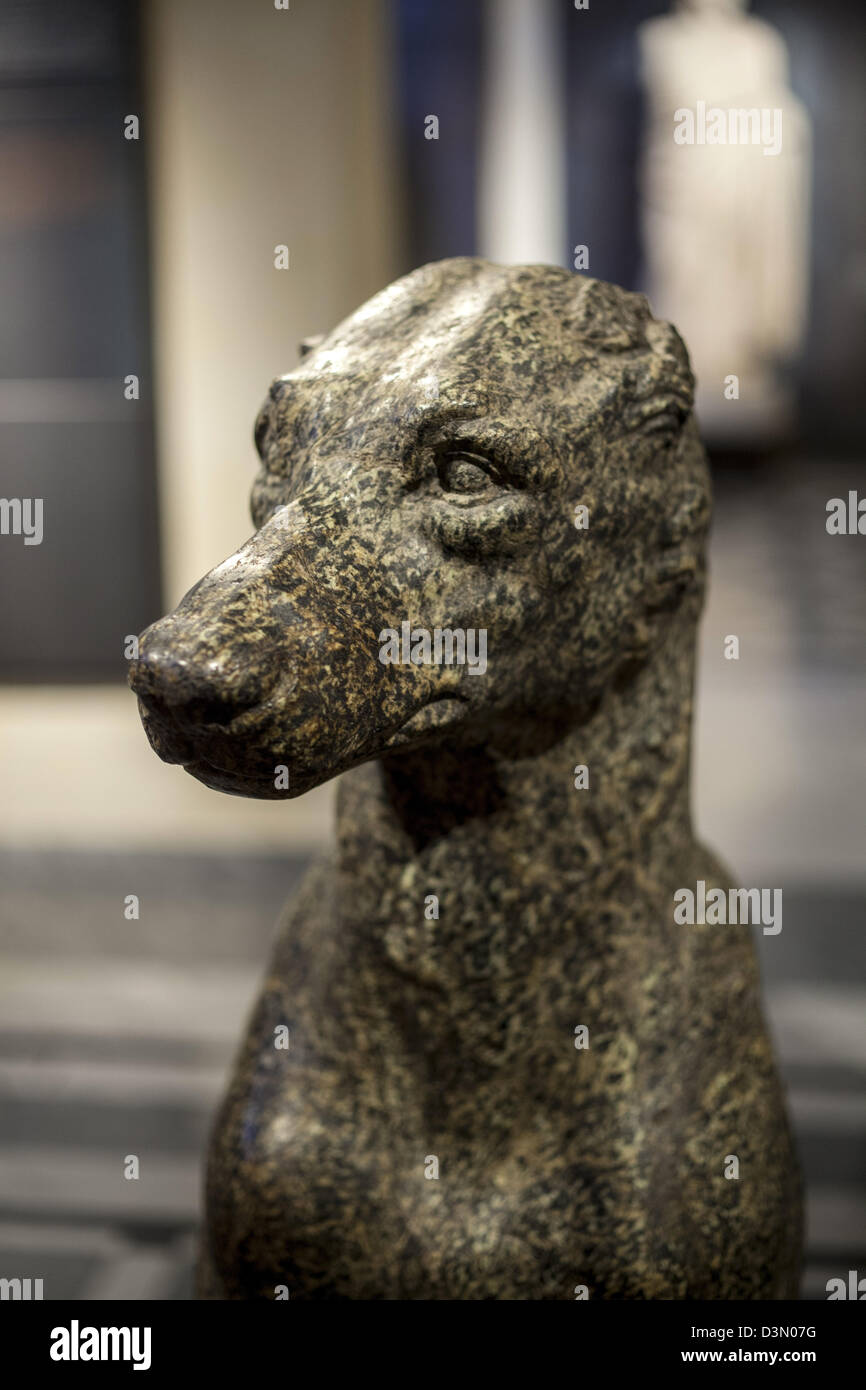 Ancient sculpture of dogs on display in the Capitoline museum in Rome Italy Stock Photo
