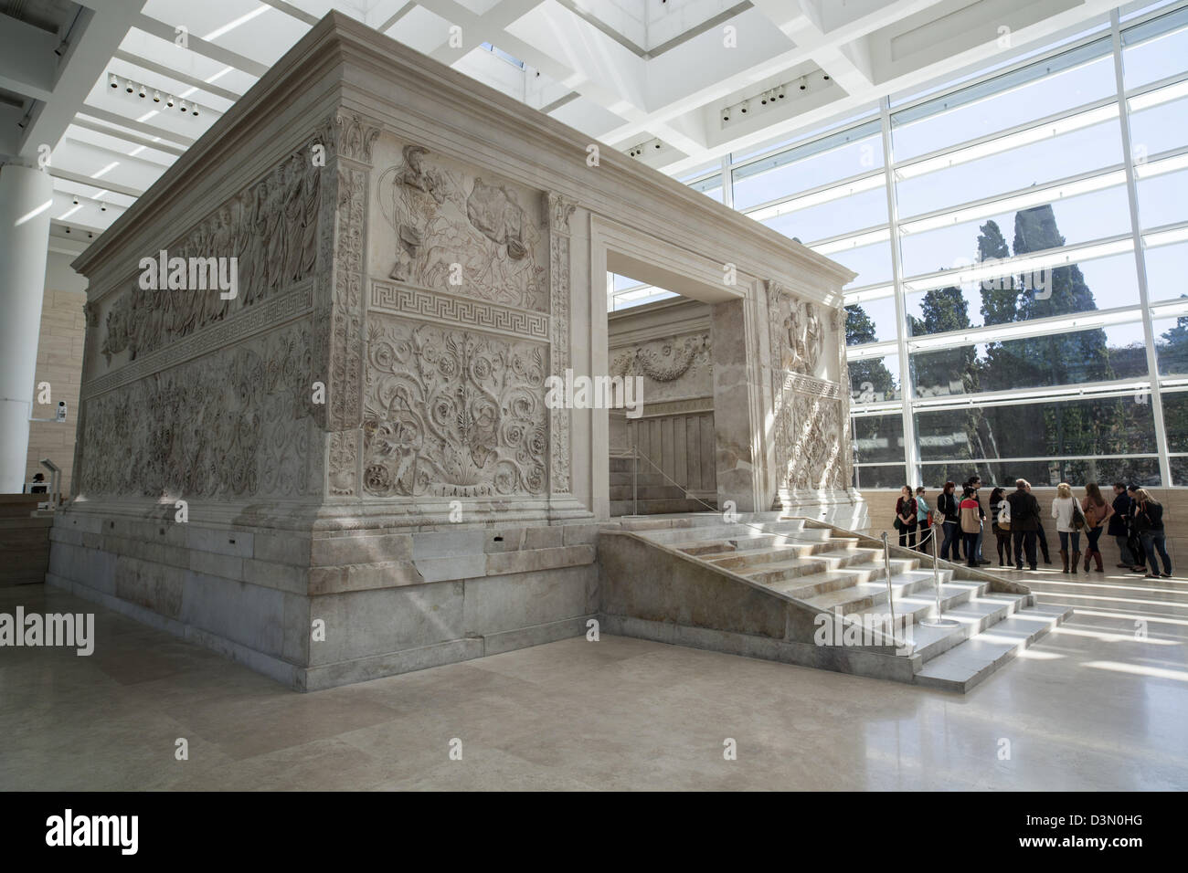The Ara Pacis or Altar of Peace built by Emperor Augustus housed in a