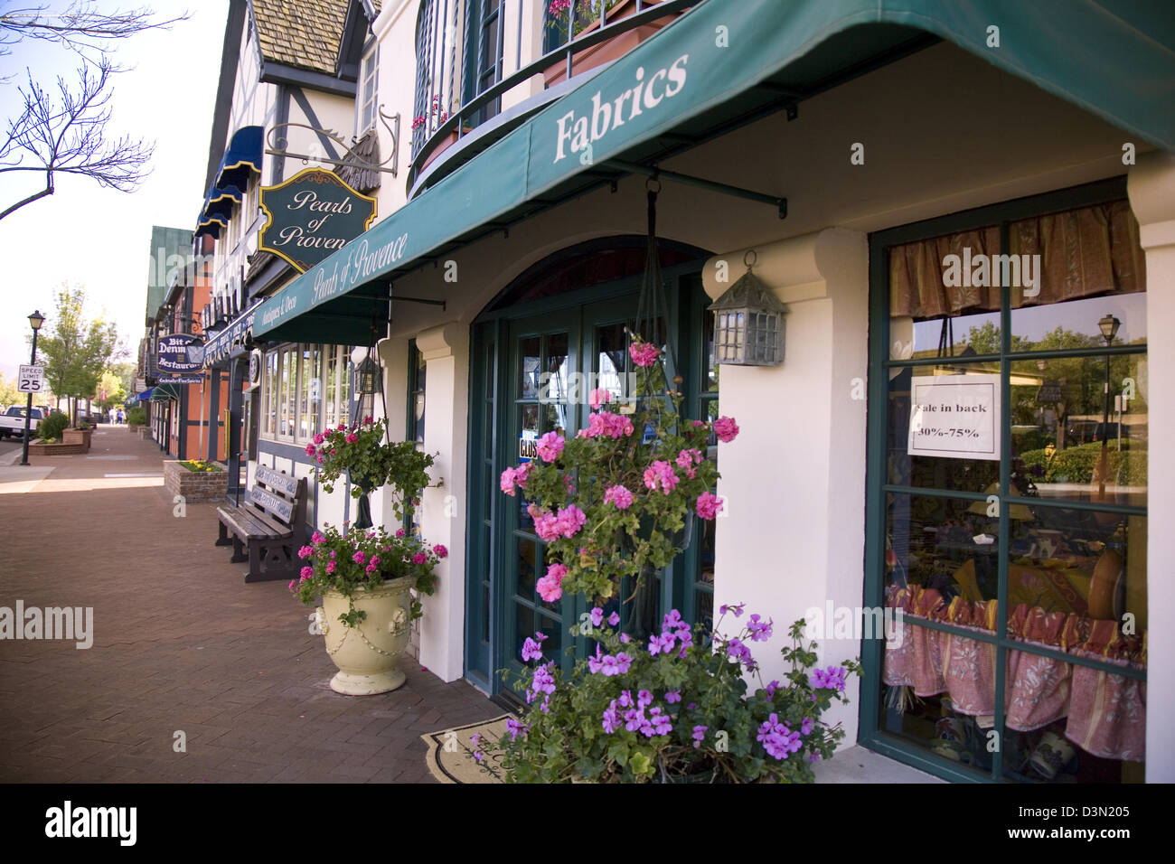 Shops, Solvang, Santa Ynez Valley, California, USA Stock Photo Alamy
