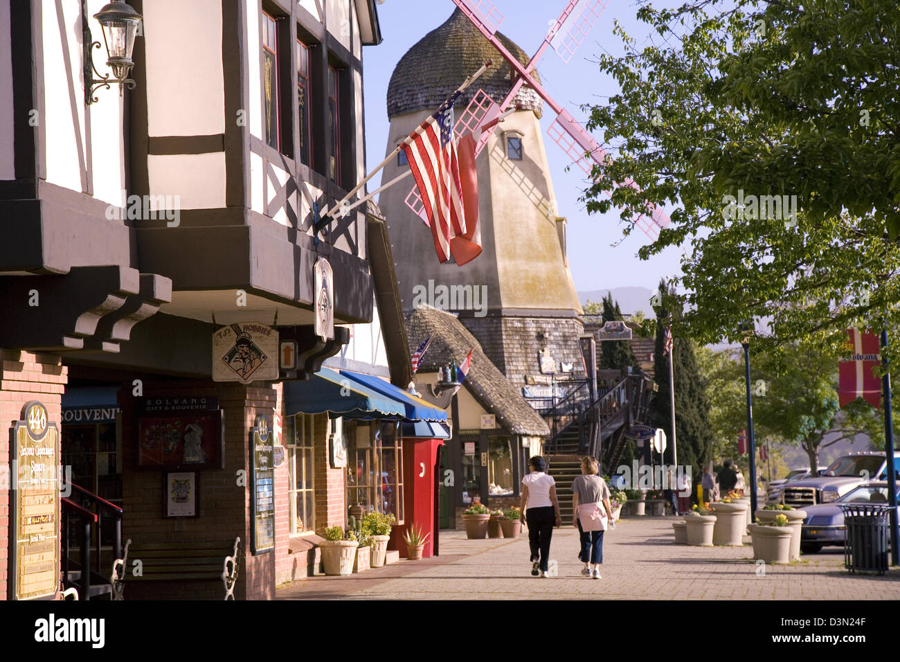 Shops, Solvang, Santa Ynez Valley, California, USA Stock Photo Alamy