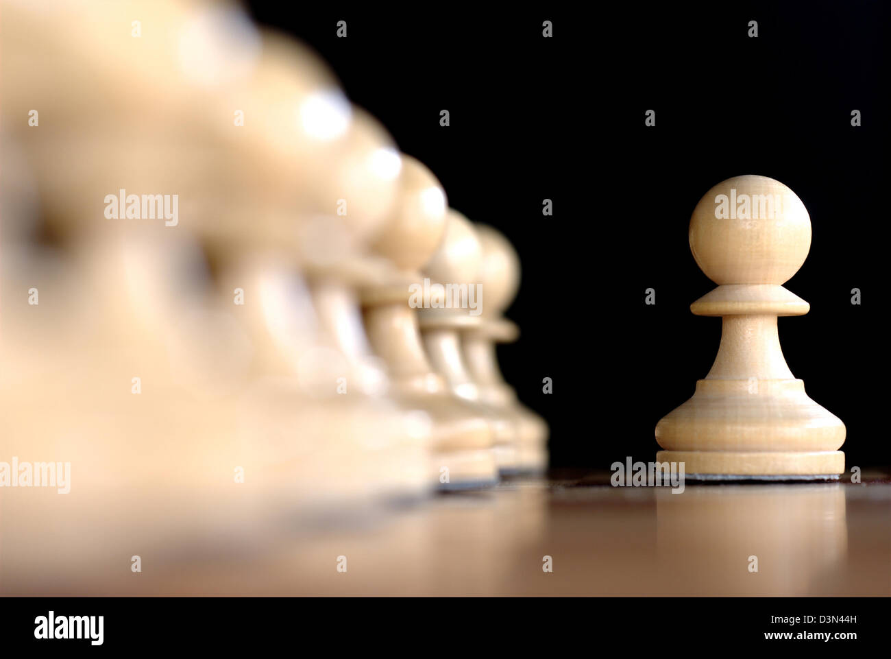 Muenster, Germany, pawns on a chess board Stock Photo