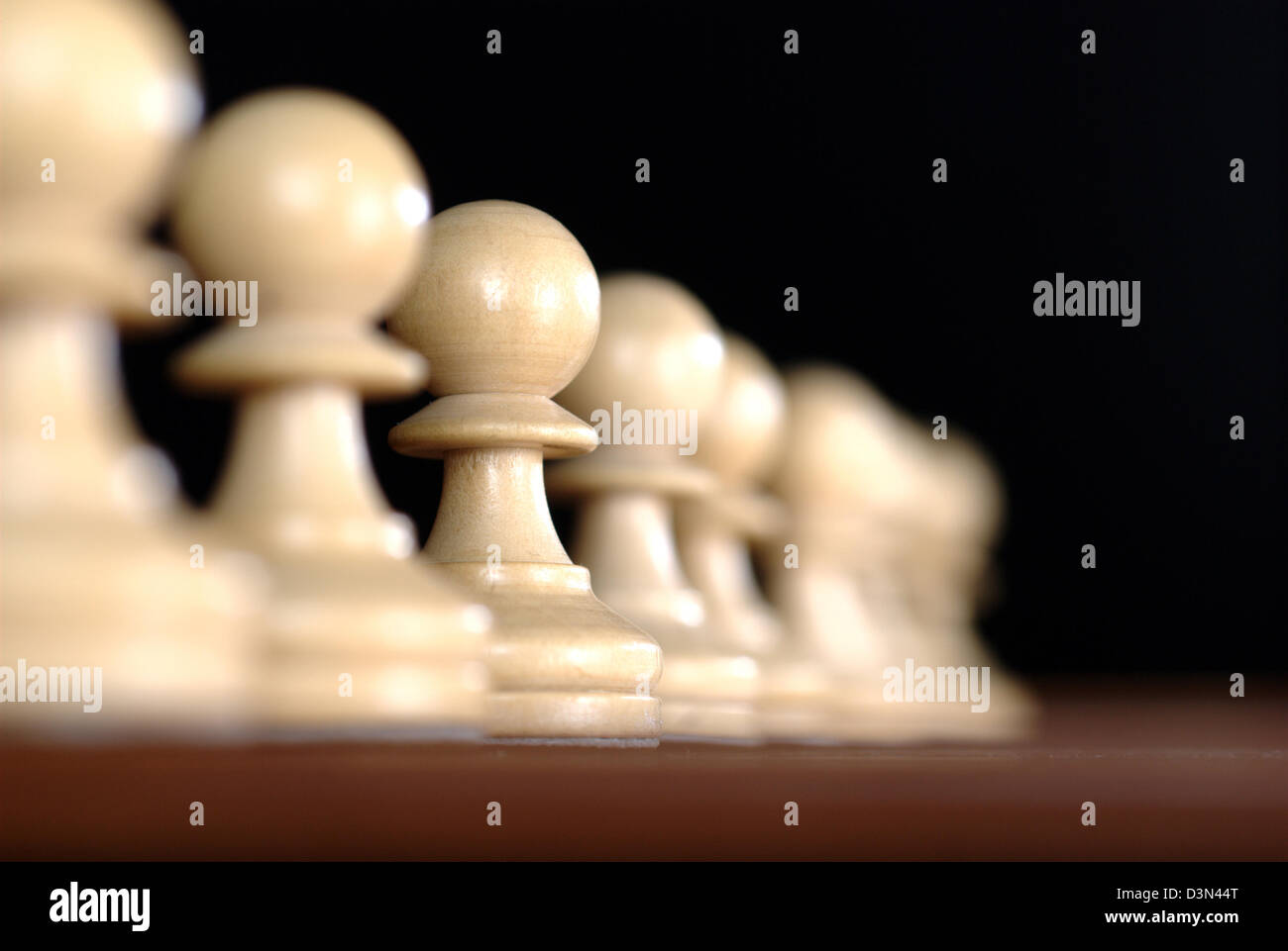 Muenster, Germany, pawns on a chess board Stock Photo