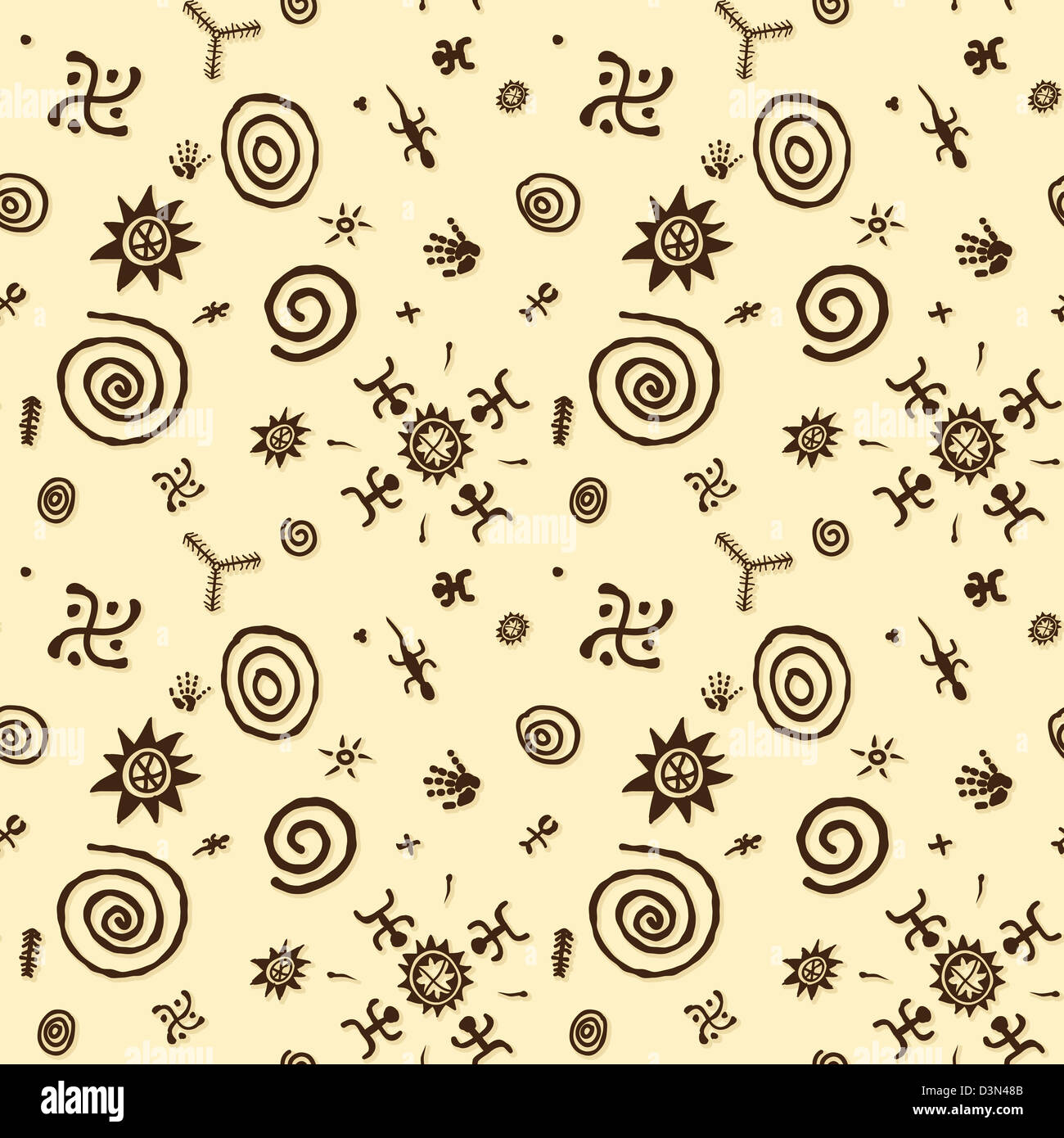 Cave paintings - seamless grunge pattern Stock Photo - Alamy