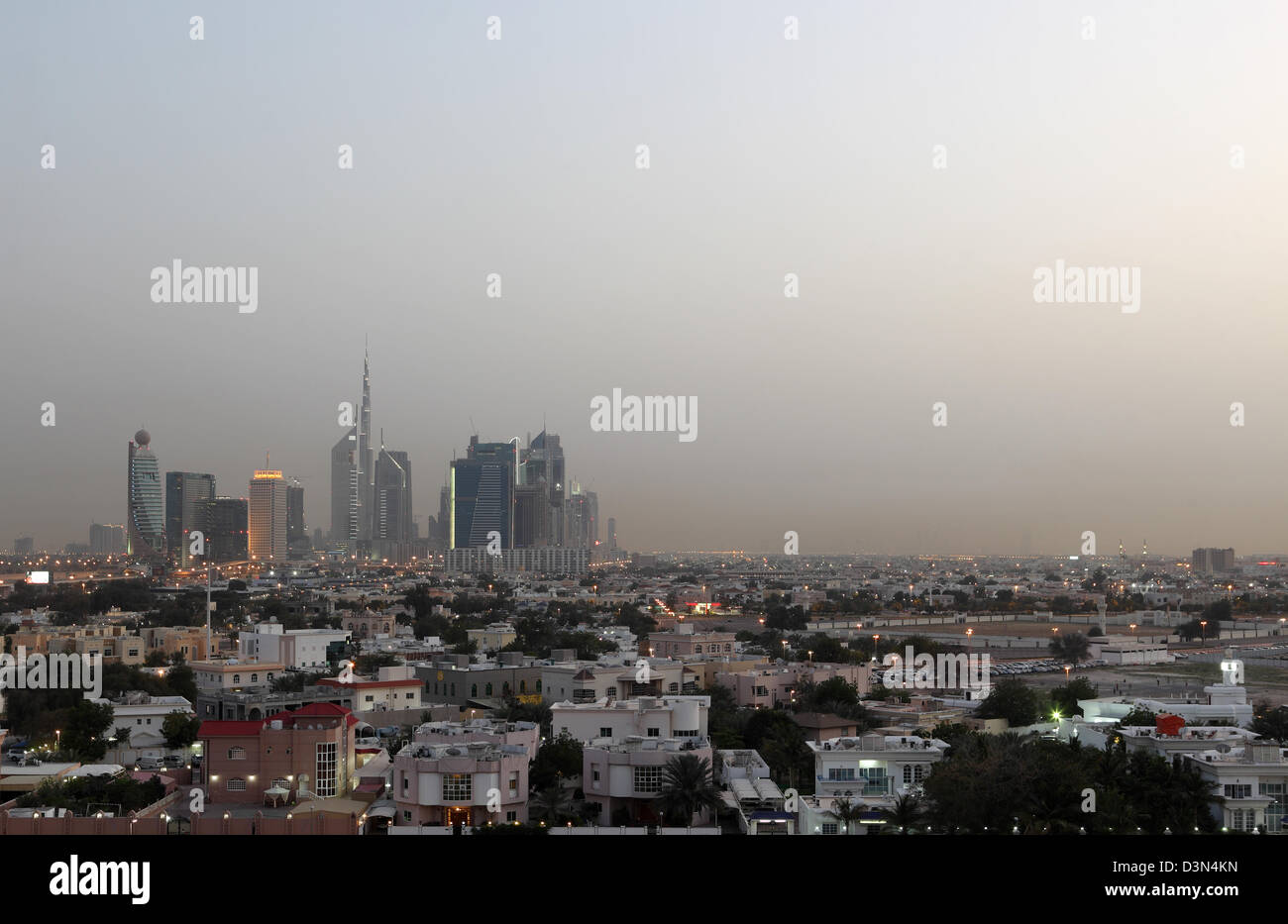 Dubai, United Arab Emirates, Urban Landscape at dusk Stock Photo