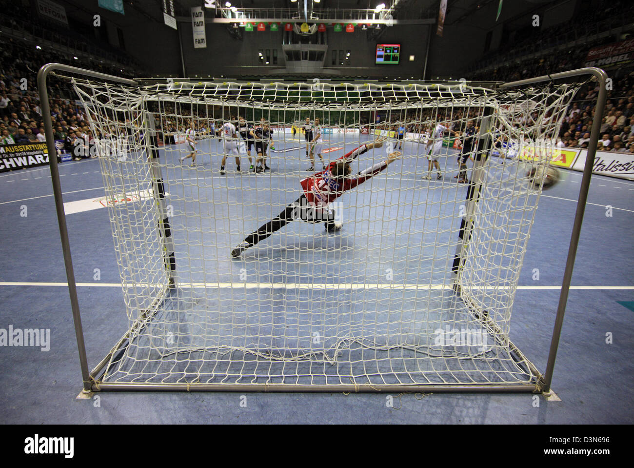 Magdeburg, Germany, photo icon, handball game in the Bordelandhalle Stock Photo