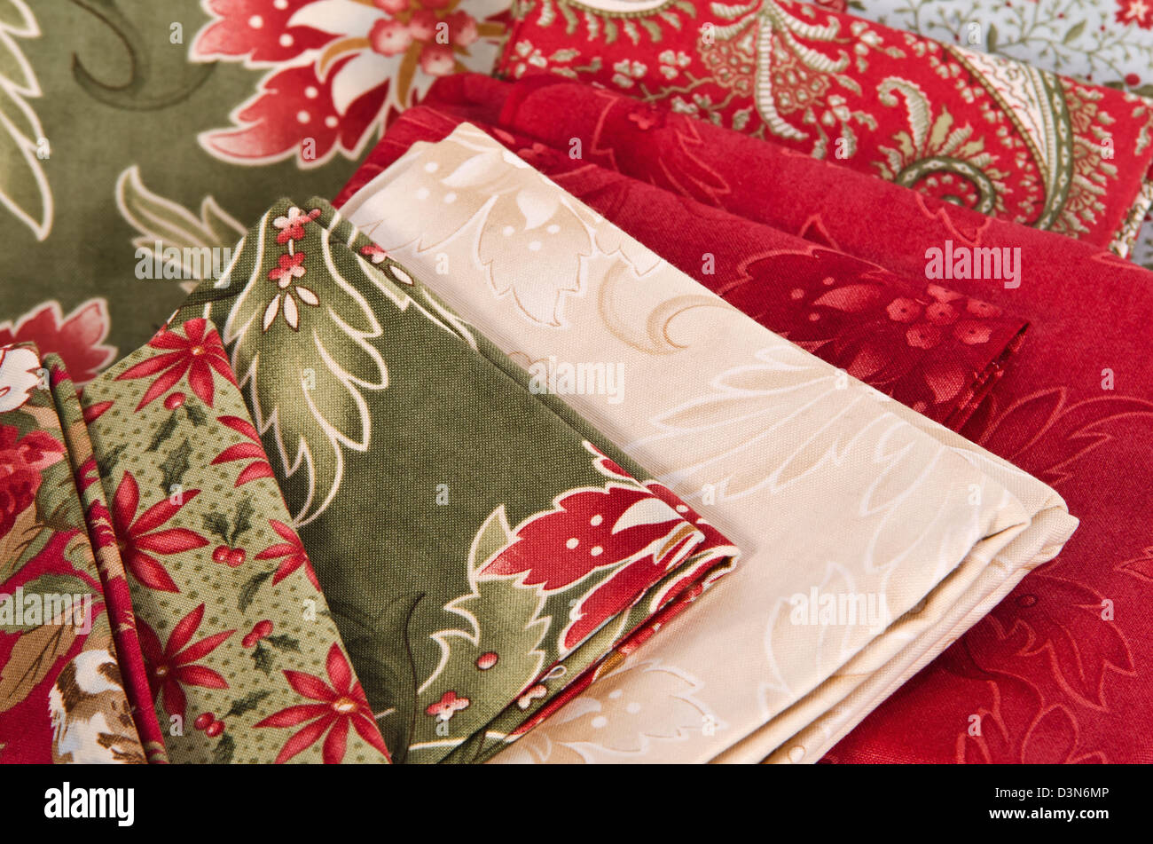 Quilting fabrics in different colors and patterns Stock Photo Alamy