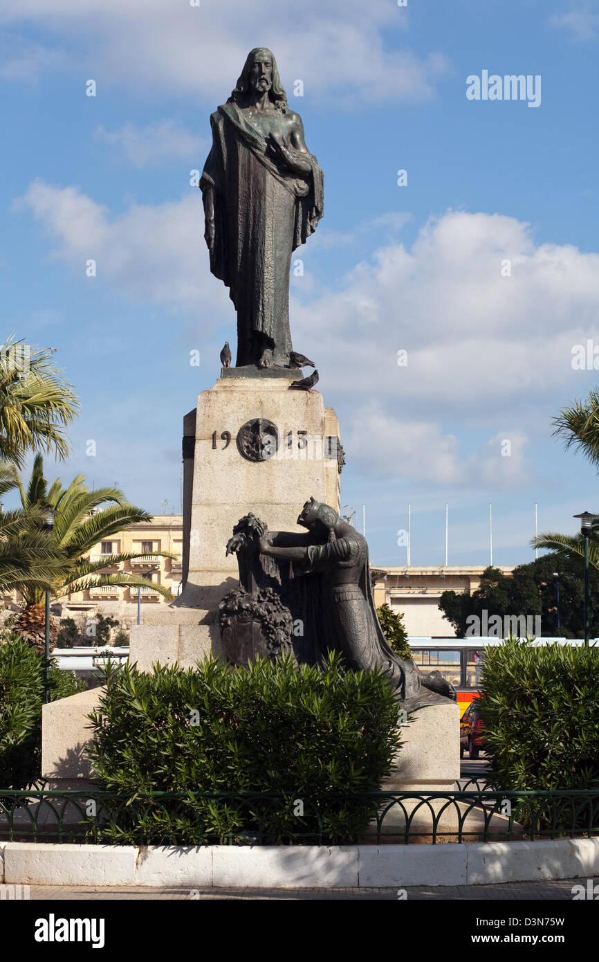 Floriana, Malta, Jesus statue in the King Edward VII Avenue Stock Photo