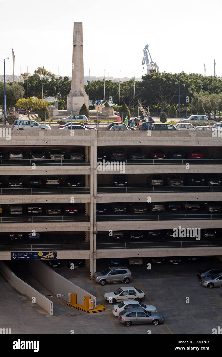 Floriana, Malta, large car park at the St. Anne Street Stock Photo Alamy