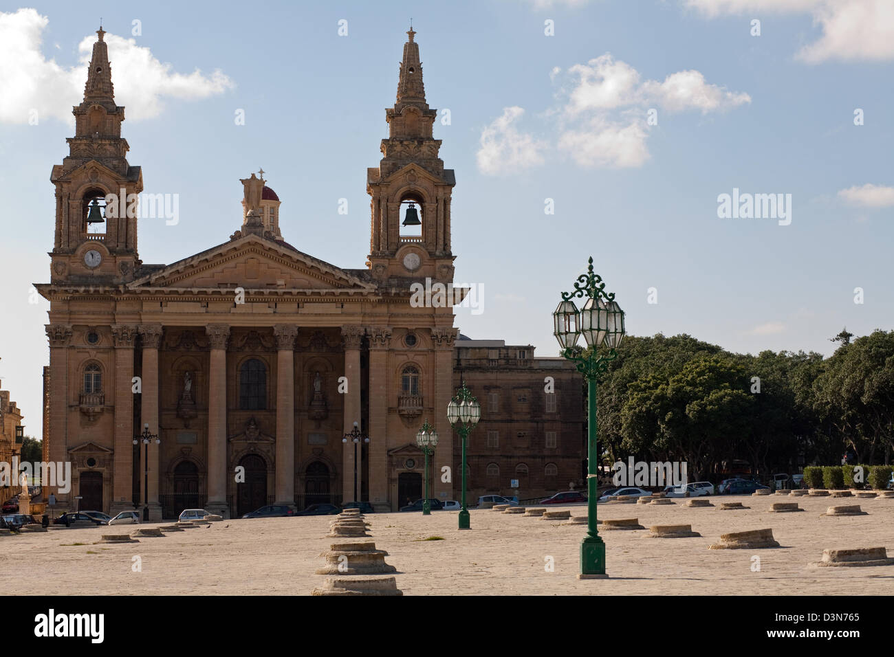 Floriana, Malta, St. Publius Church on St. Publius Square Stock Photo