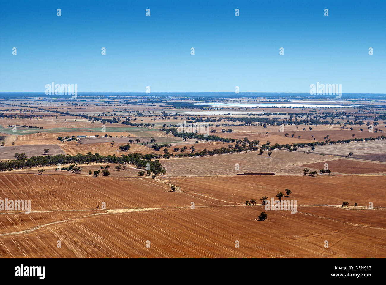 Parched farmland seen from Mt Arapiles is almost barren during a drought in Australia. Others in series Stock Photo