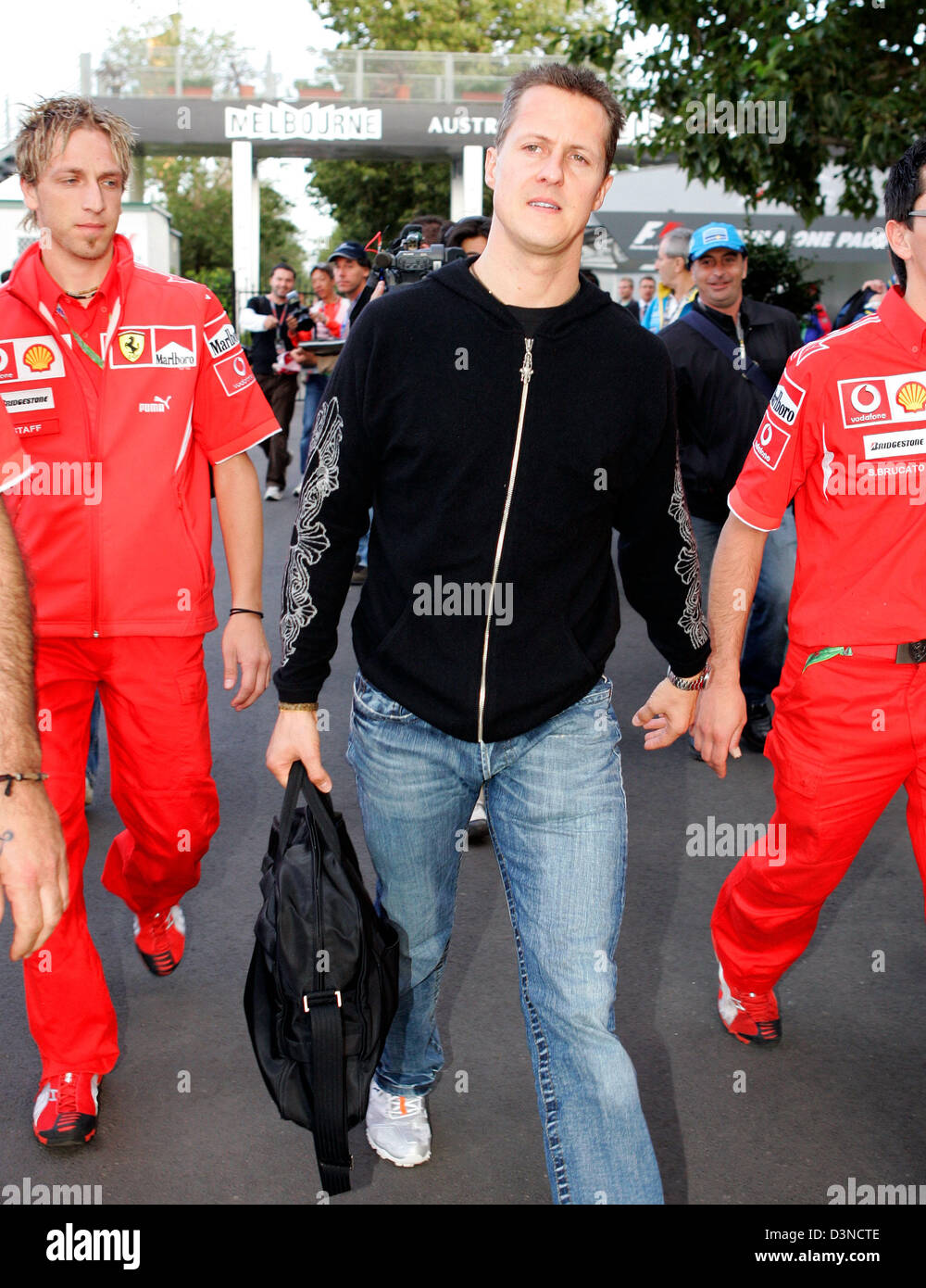 German Formula One driver Michael Schumacher of Scuderia Ferrari leaves