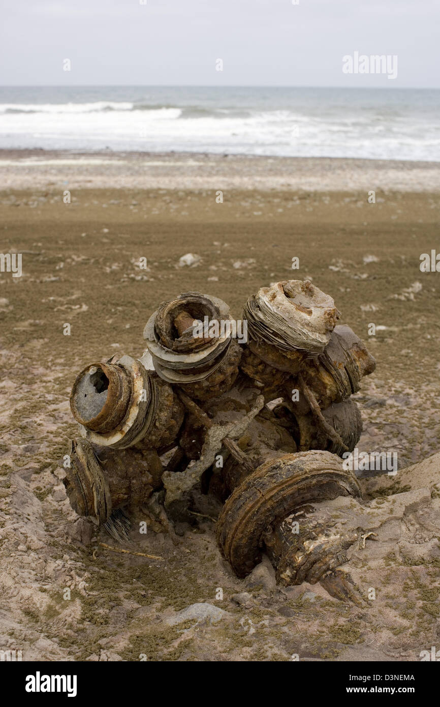 Wreckage of a Ventura 1942 Bomber on the Skeleton Coast, Namibia Stock Photo