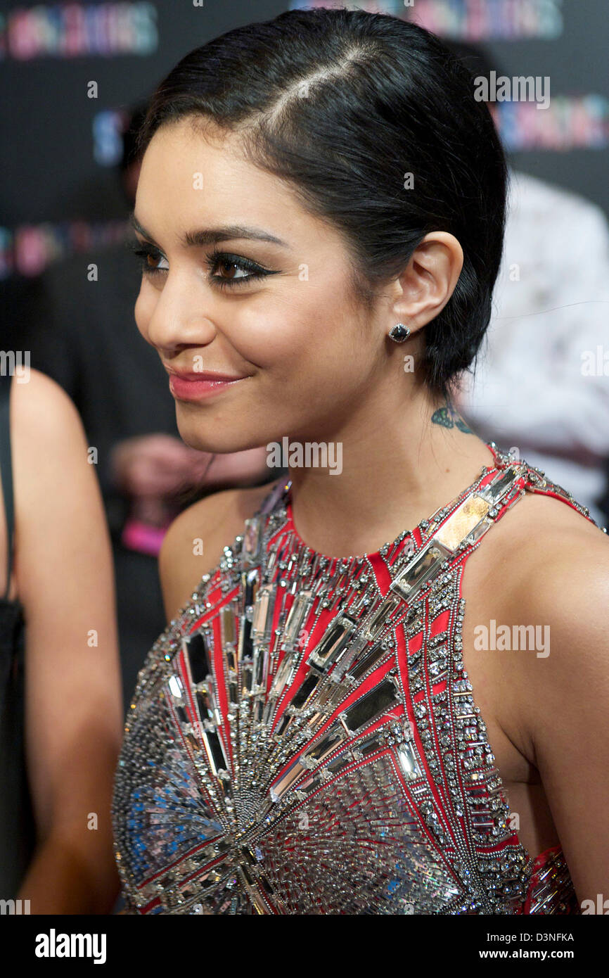 Madrid, Spain. Feburary 21, 2013. Vanessa Hudgens attends the premiere of 'Spring Breakers' at Callao Cinema, Madrid. Credit: DPA/Alamy Live News Stock Photo