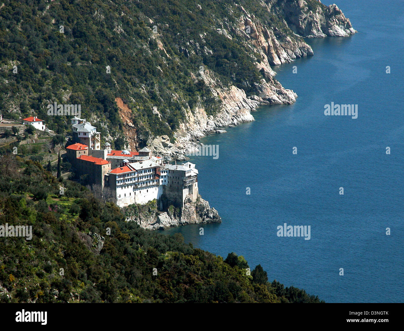 The picture shows the convent Grigoriou in the self-governing monastery of Athos, Greece, 11 February 2004. Photo: Juergen Effner Stock Photo