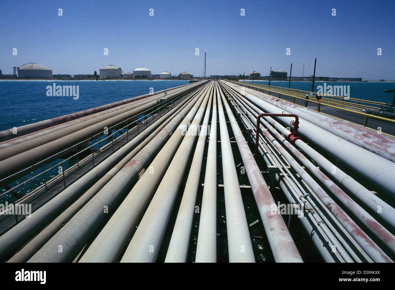 Pipelines leading to the oil exporting terminal at the largest oil