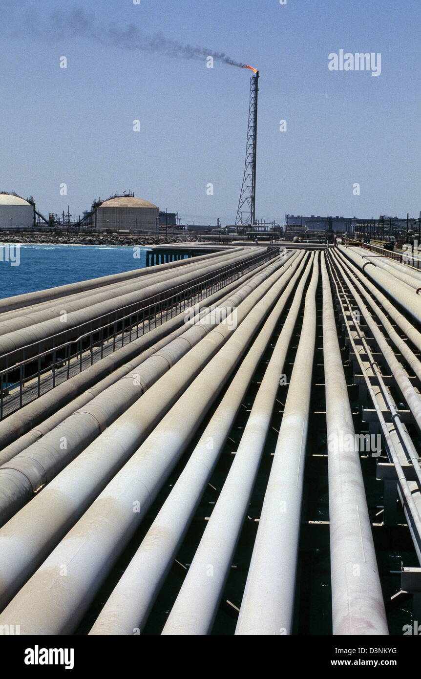 Pipelines leading to the oil exporting terminal at the largest oil
