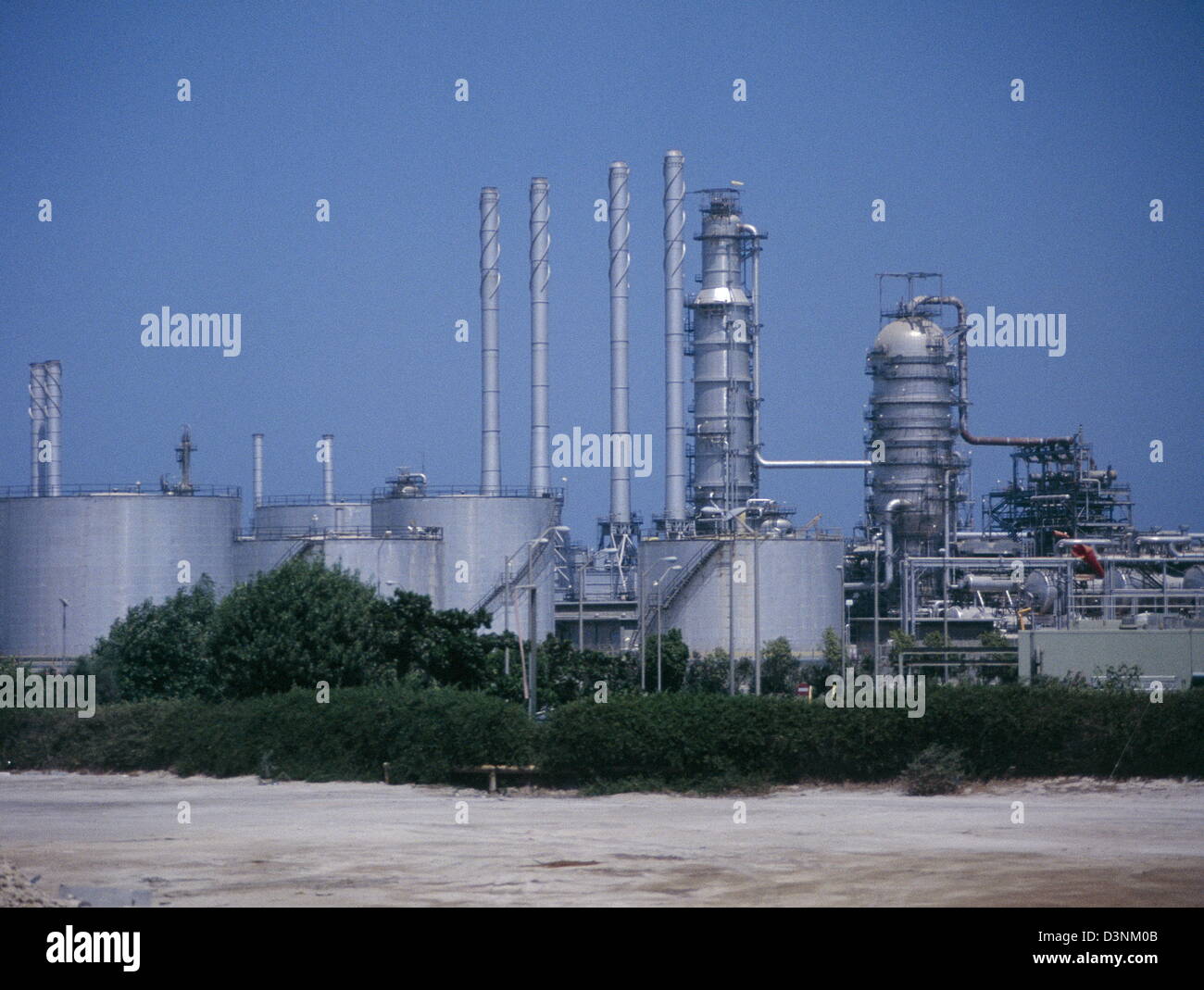 The world's largest oil refinery, oil storage tank farm and crude oil