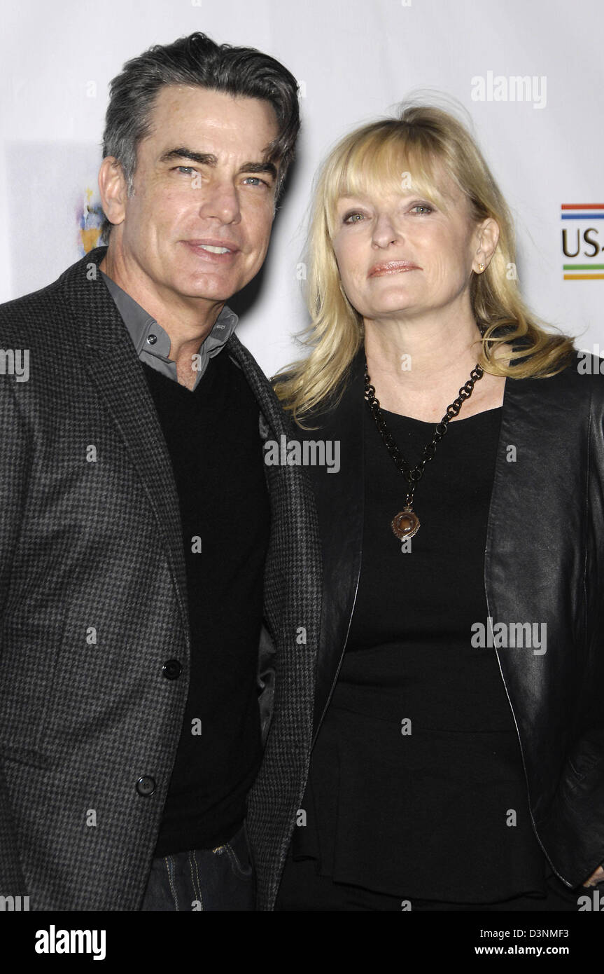 Hollywood, California, U.S. Feb. 21, 2013. Peter Gallagher and Paula ...