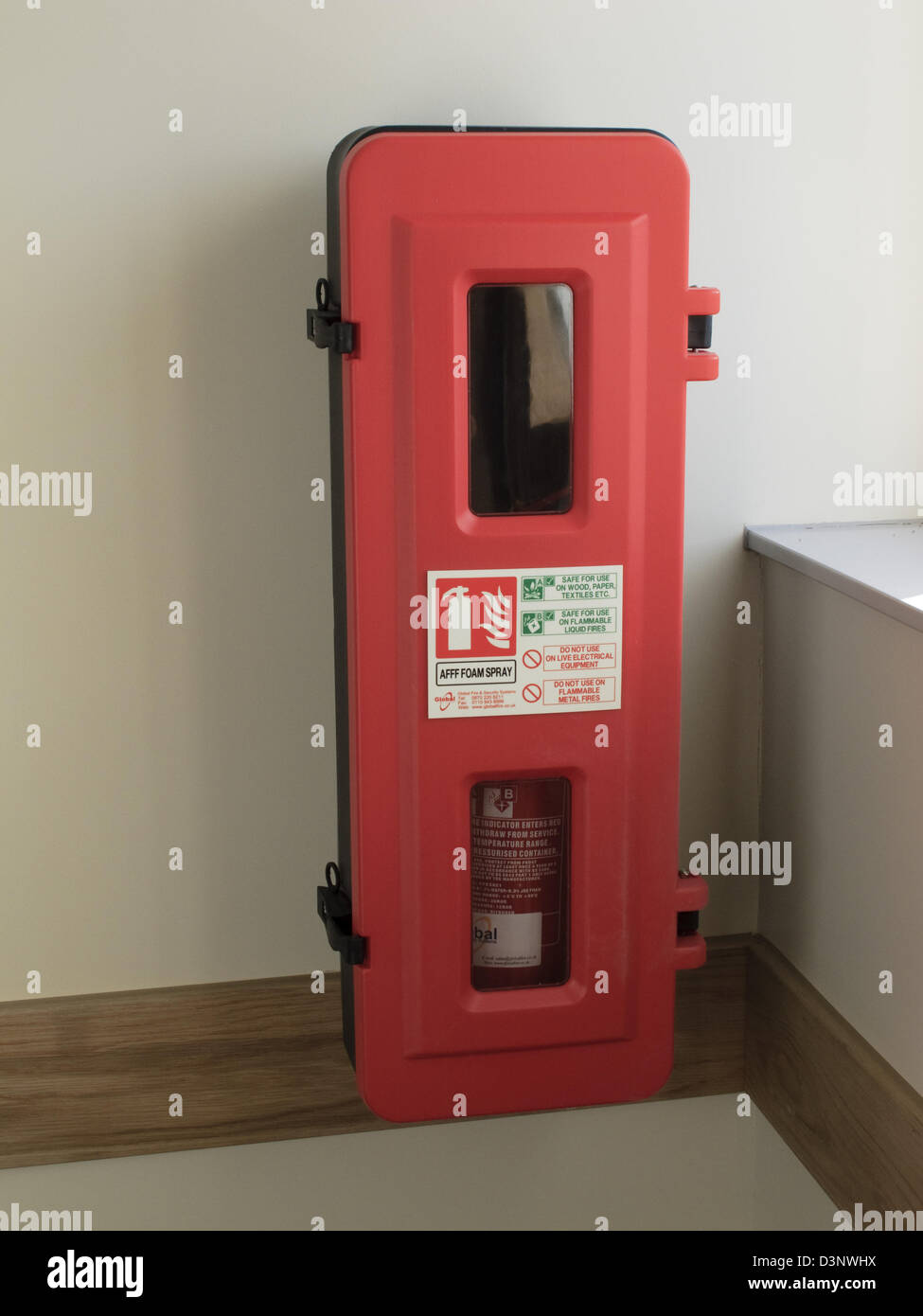 fire extinguisher hotel internal Stock Photo