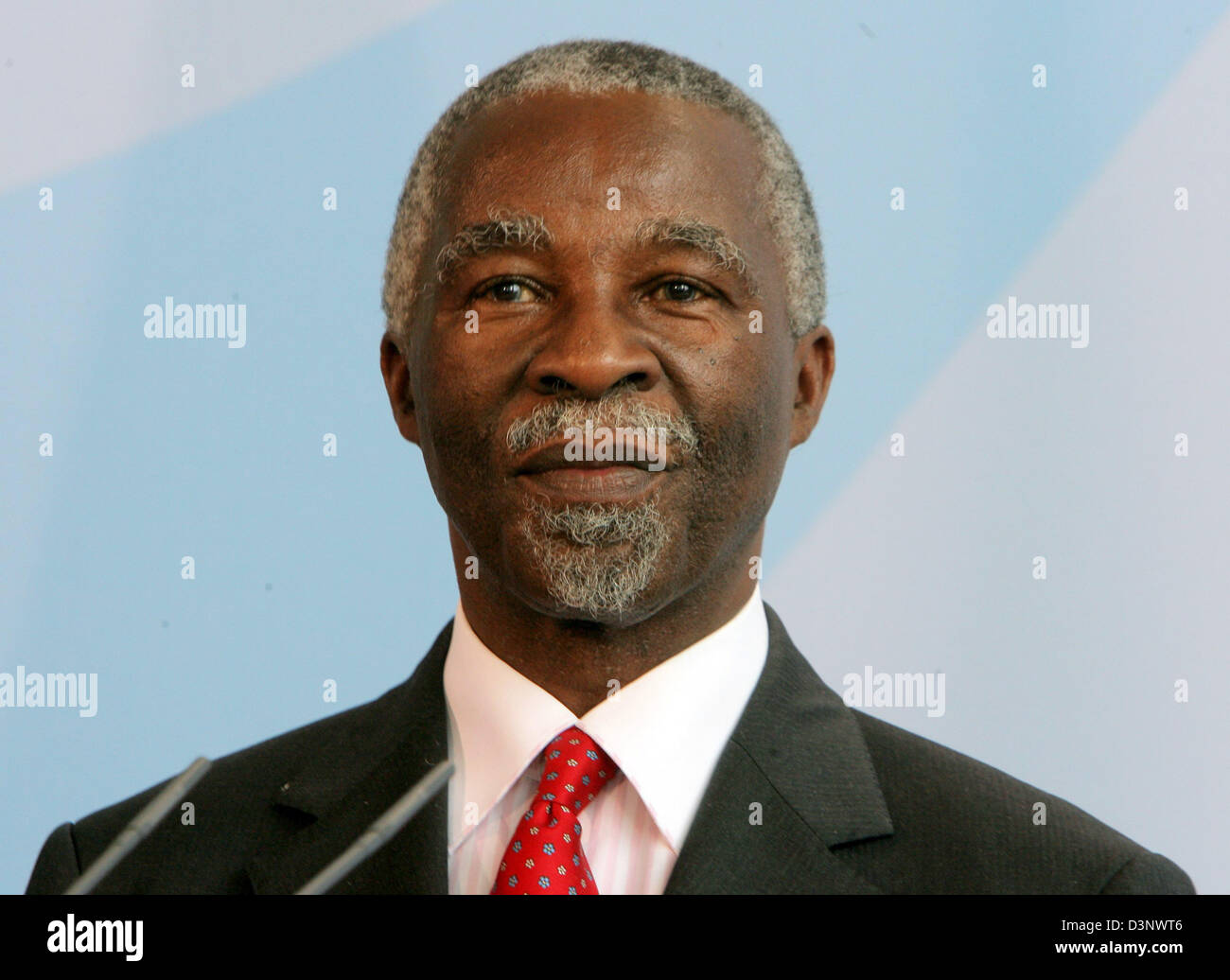 President of South Africa Thabo Mbeki is pictured during a press conference in Berlin, Germany, Saturday, 08 July 2006. Photo: Tim Brakemeier Stock Photo