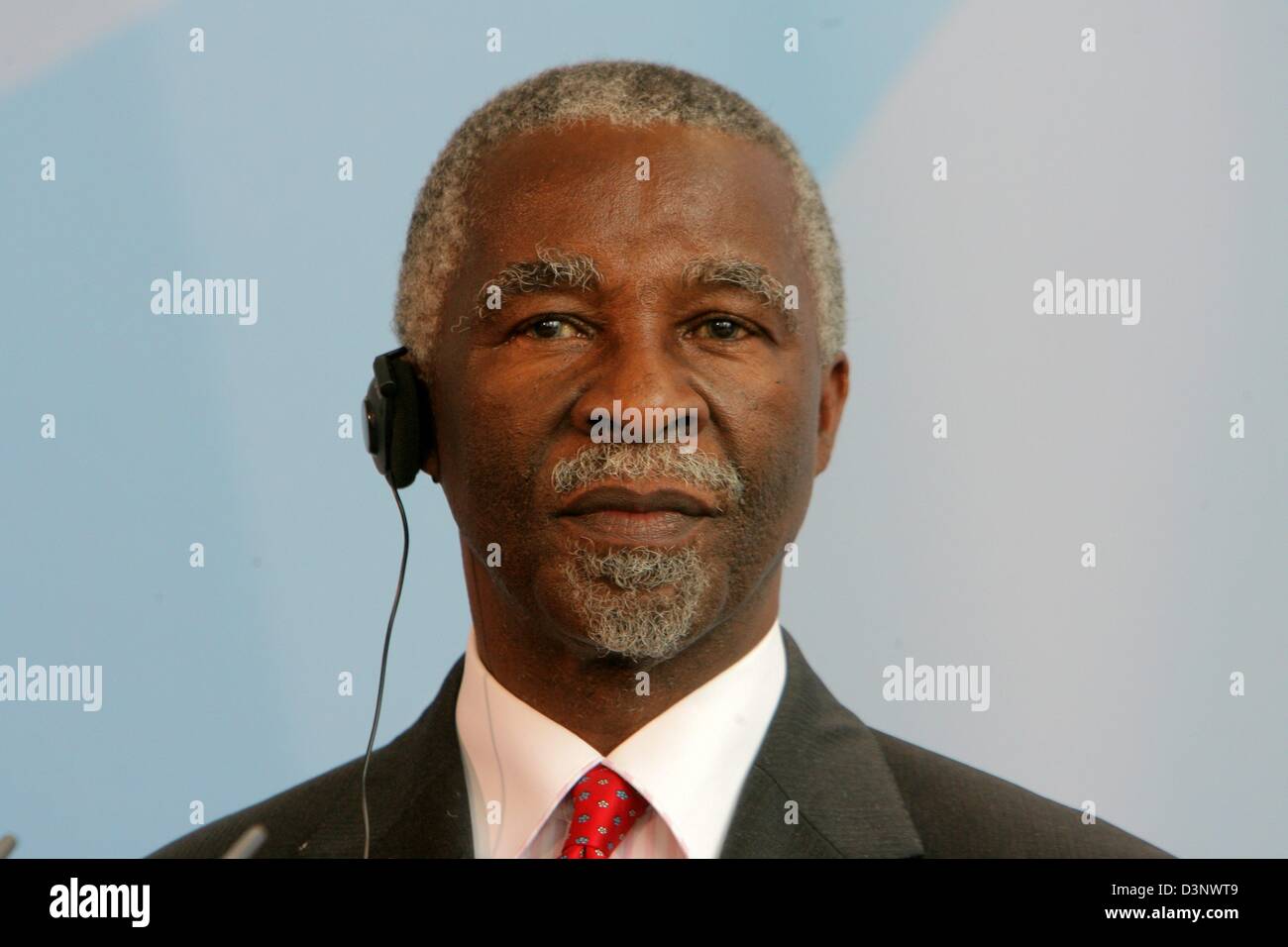 President of South Africa Thabo Mbeki is pictured during a press conference in Berlin, Germany, Saturday, 08 July 2006. Photo: Tim Brakemeier Stock Photo