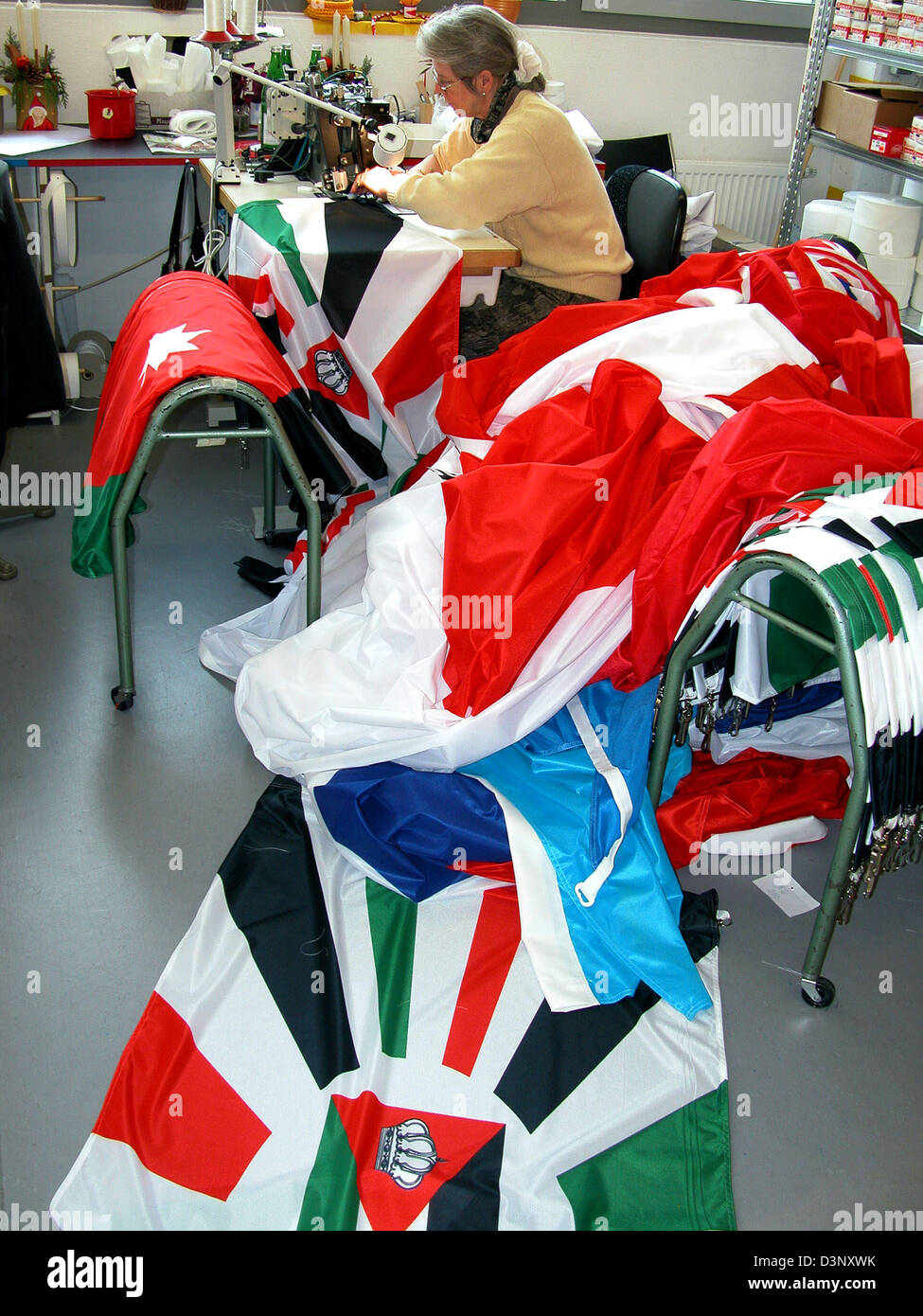 Dpa File A Sewer Produces National Flags In The Flag Factory Stock Photo Alamy