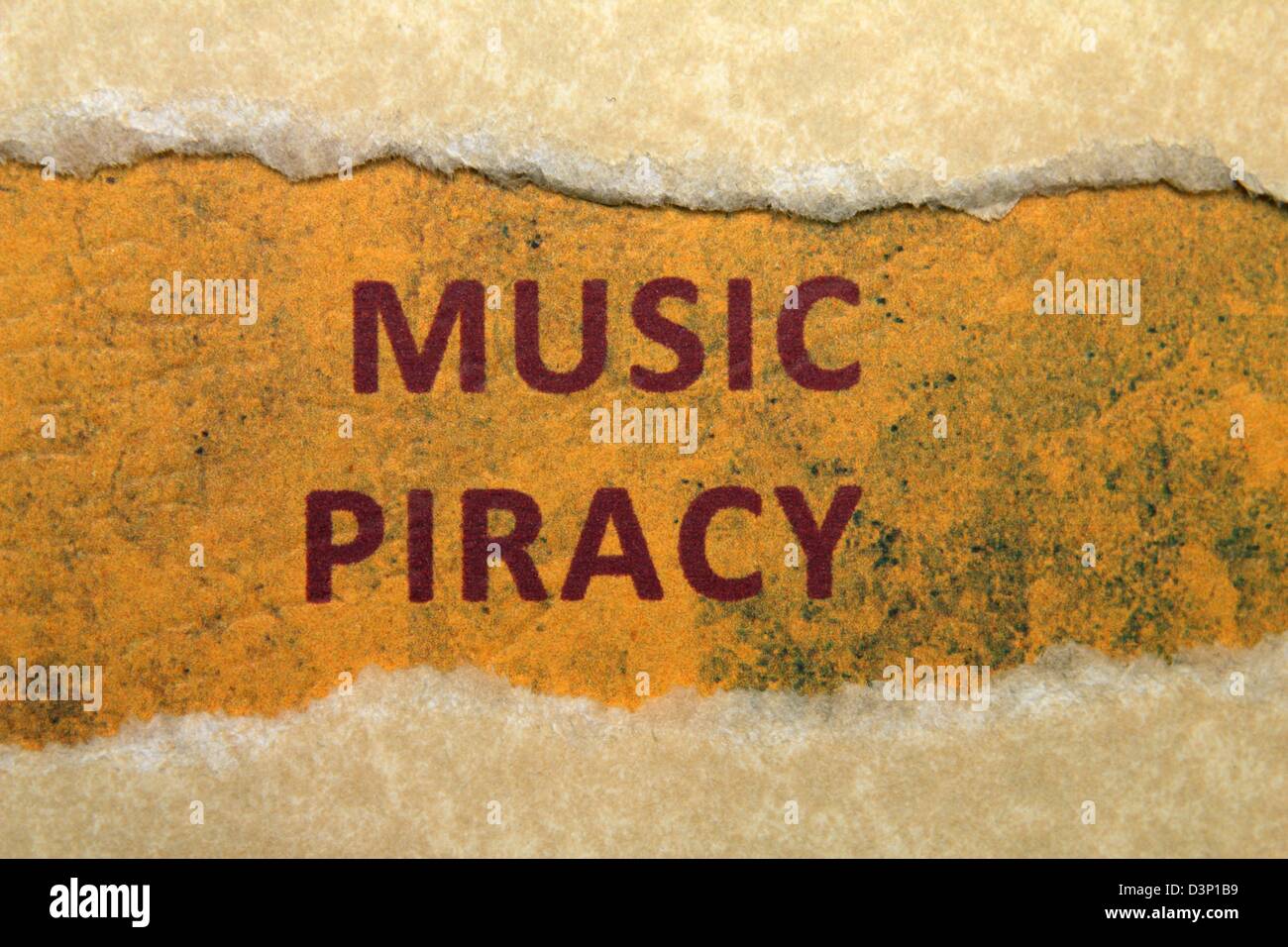 Music piracy text on grunge paper Stock Photo - Alamy