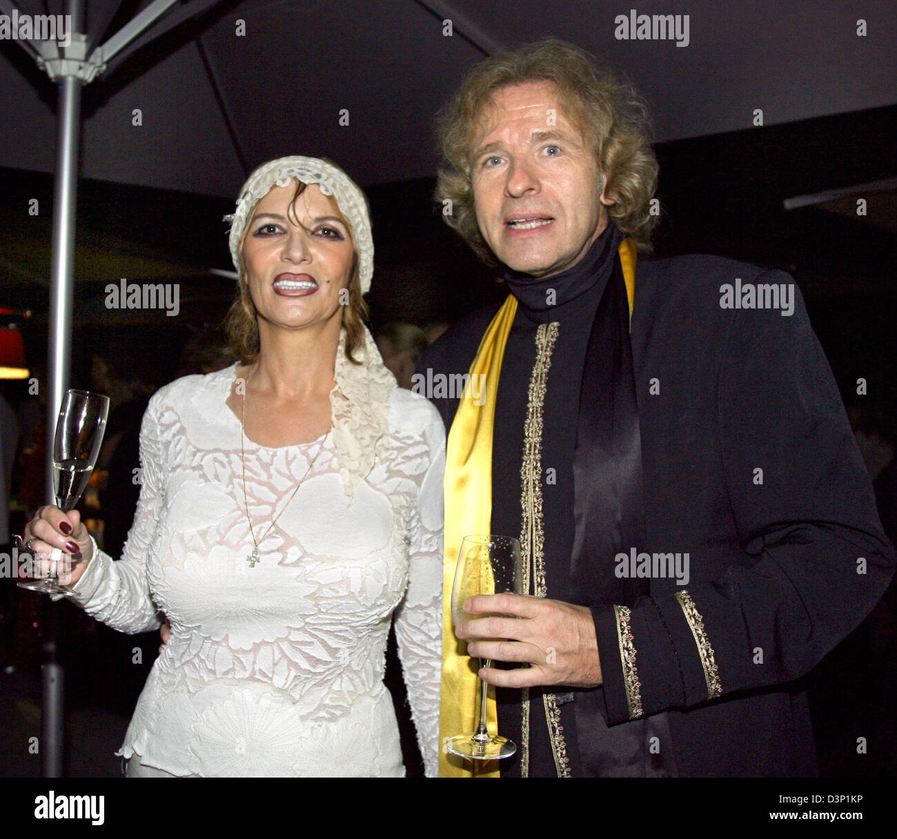 TV host Thomas Gottschalk and his wife Thea are pictured during the 