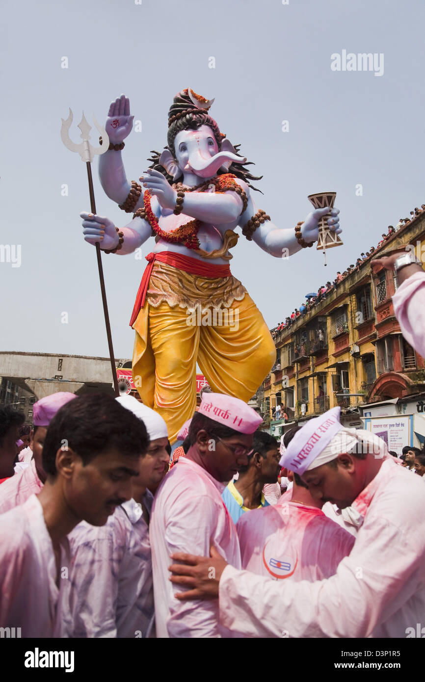 Idol of Lord Ganesha representing Lord Shiva at immersion ceremony ...