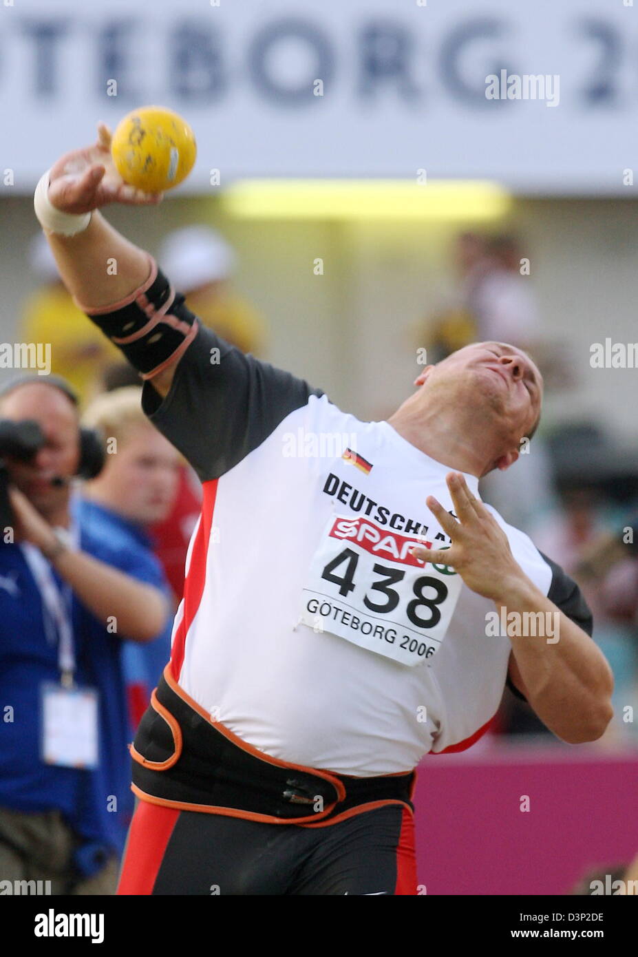 German shotputter Ralf Bartels is pictured in action during the shot