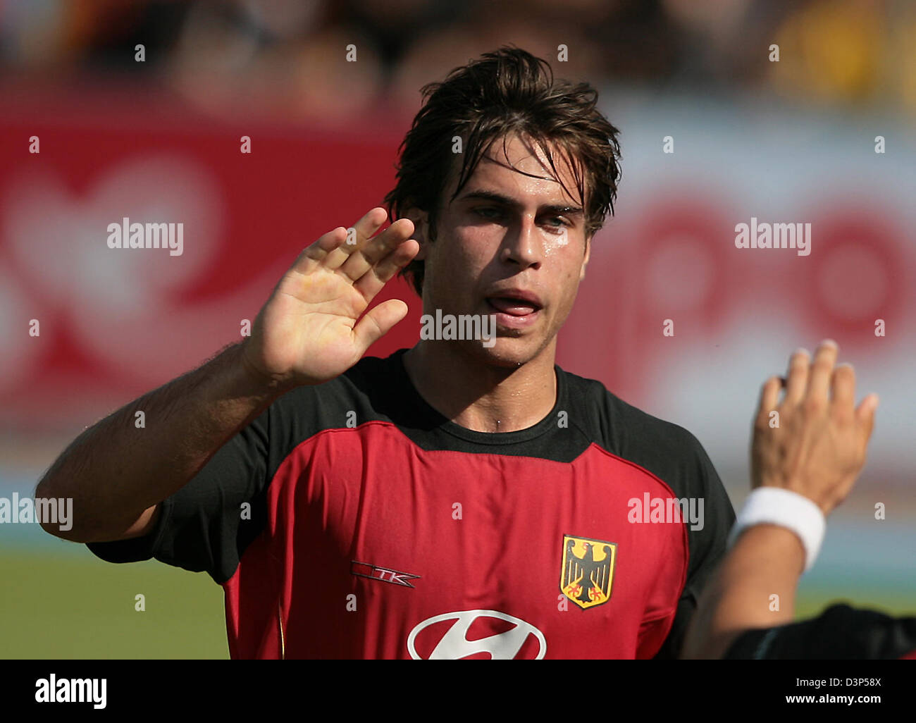 German national field hockey player Christopher Zeller celebrates his 1 ...