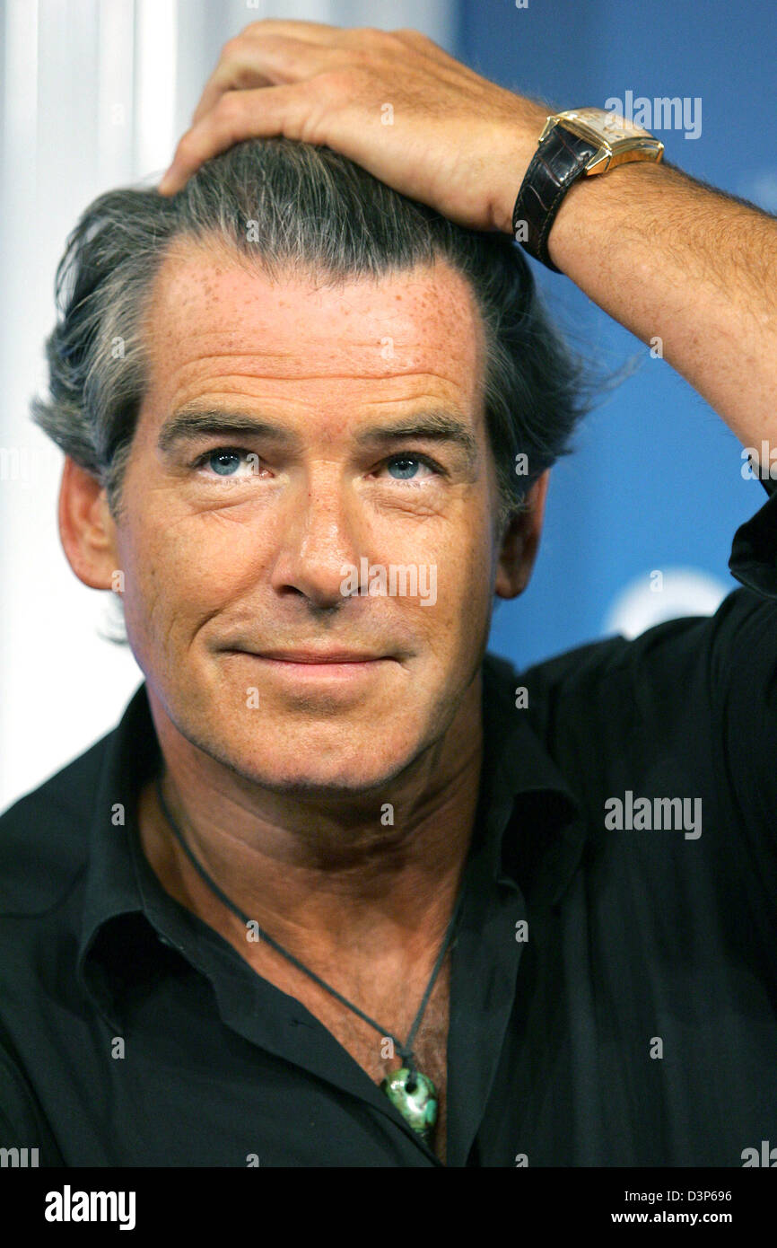 Pierce Brosnan attends a press conference for his new film, 'Seraphim