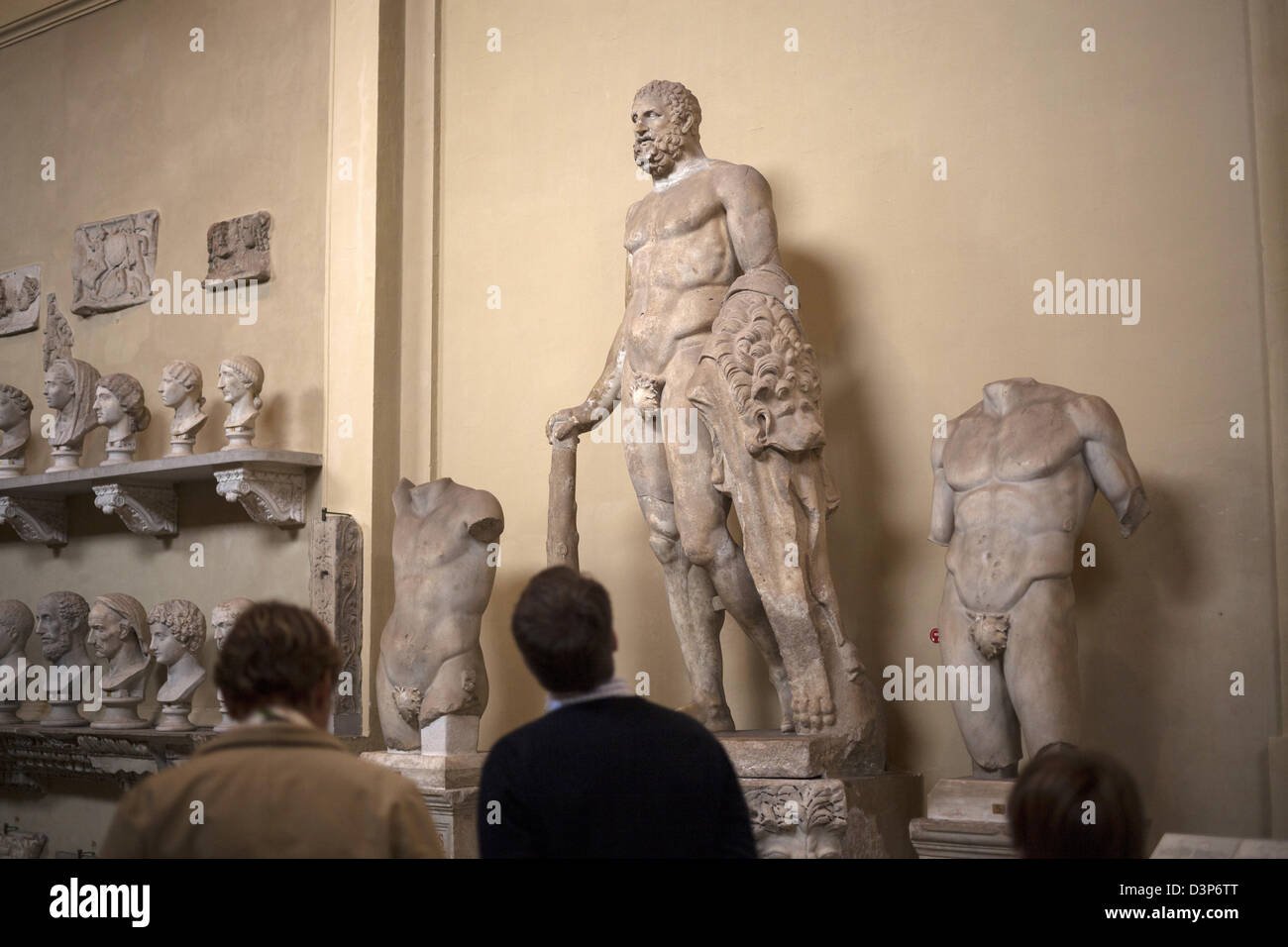 Classical Roman sculpture galleries at the Vatican museum in Rome ...