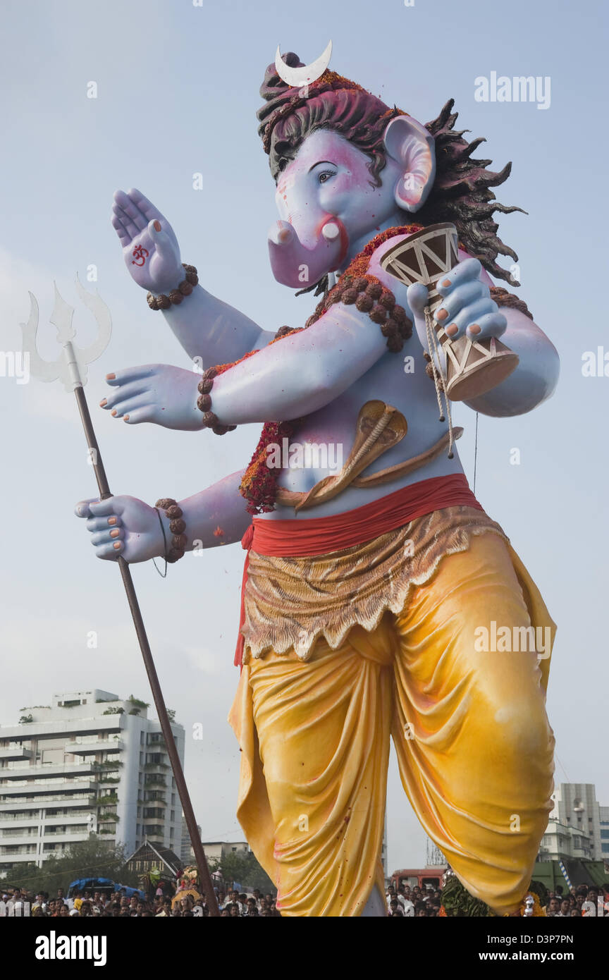 Idol of Lord Ganesha representing Lord Shiva at immersion ceremony ...