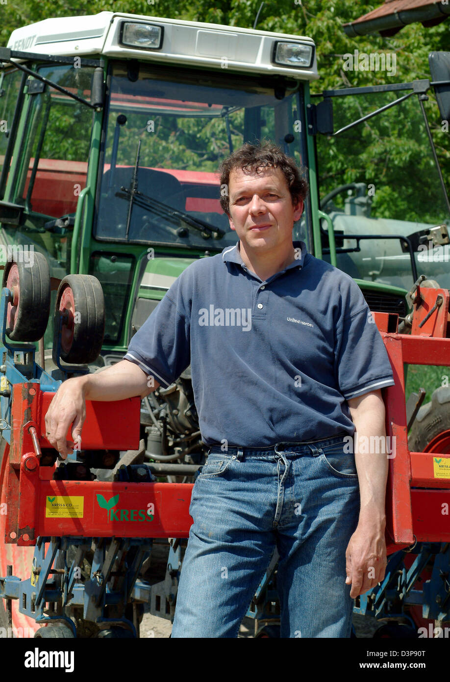Organic-farmer Johannes Sauter is pictured at his farm in Epfendorf, Germany, 24 May 2004. Photo: Rolf Schultes Stock Photo