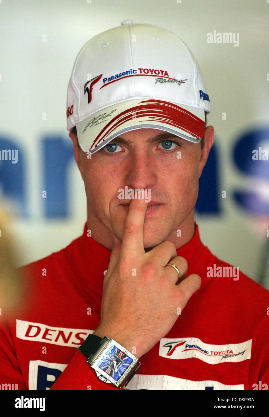 German Formula One Ralf Schumacher of Toyota F1 gestures during the