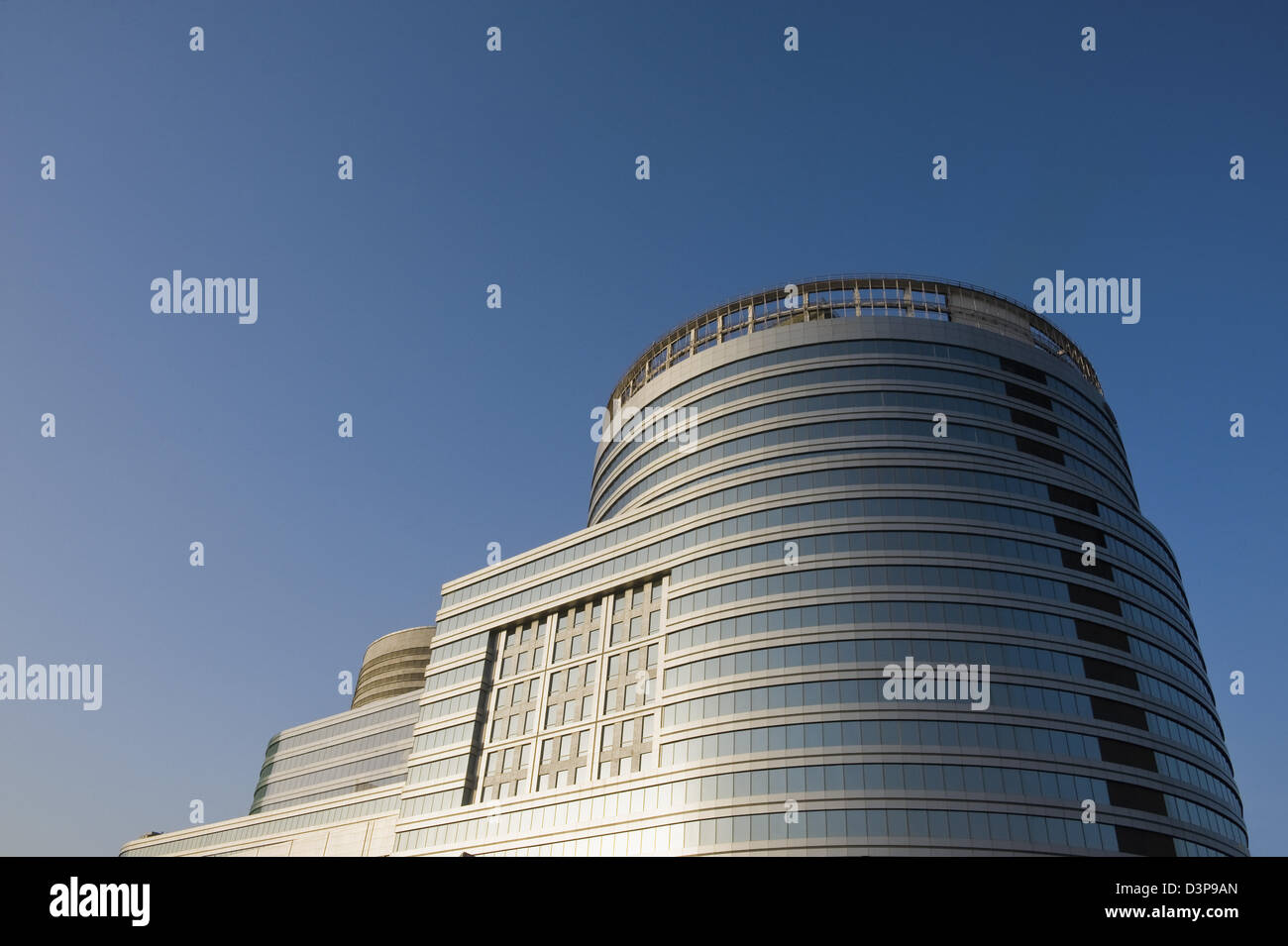Low angle view of an office building, DLF Building 10, DLF City, Gurgaon, India, Haryana Stock Photo
