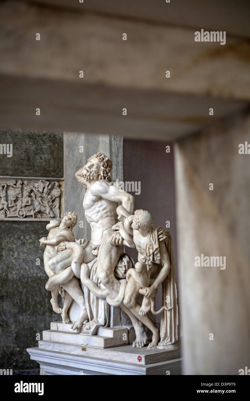 Laocoon and his sons a first century BC marble sculpture on display in