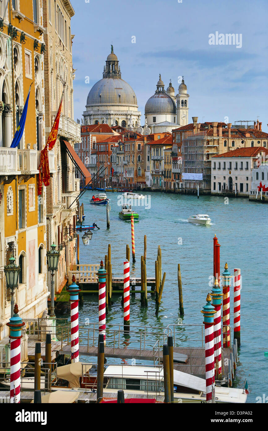 Santa Maria Della Salute and the Grand Canal in Venice, Italy Stock Photo