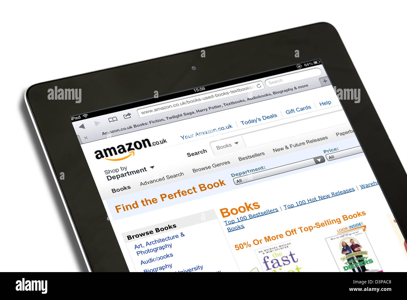 Shopping for books on the amazon.co.uk website on a 4th generation Apple iPad tablet computer Stock Photo