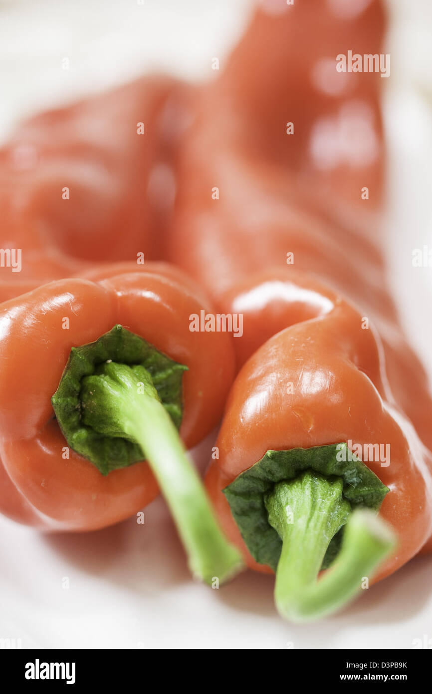 Red Banana Pepper Stock Photo Alamy