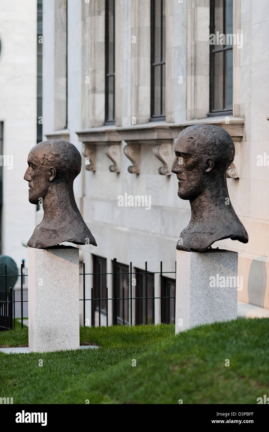 Public art, statues and sculptures around Museum of Fine Arts / Musée des Beaux Arts, Downtown Montreal, Quebec, Canada Stock Photo