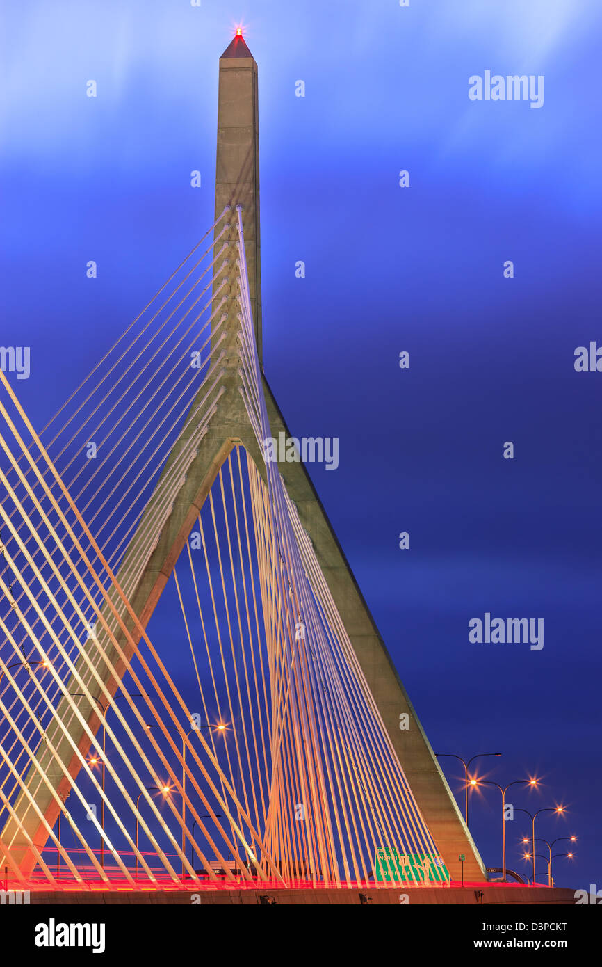 Leonard P. Zakim Bunker Hill Memorial Bridge Stock Photo