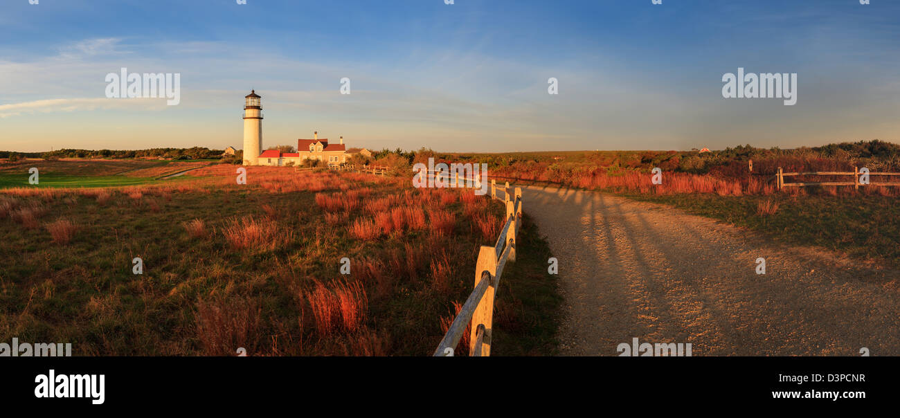 Cape Cod’s oldest lighthouse, locally known as the Highland Light, is officially named 'Cape Cod Light'. Stock Photo