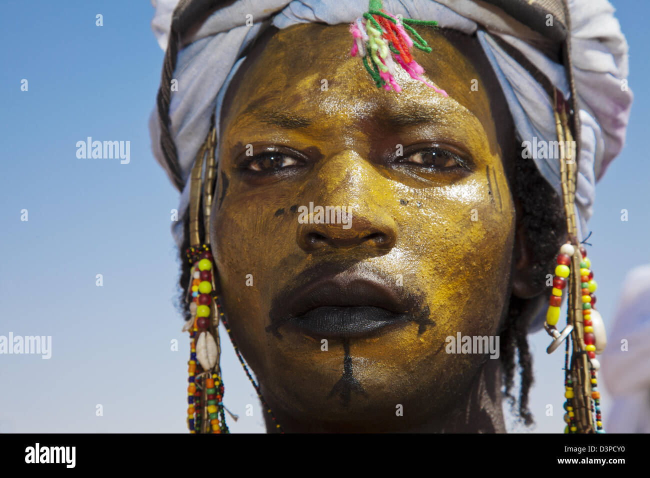 Nomad with yellow face paint hi-res stock photography and images