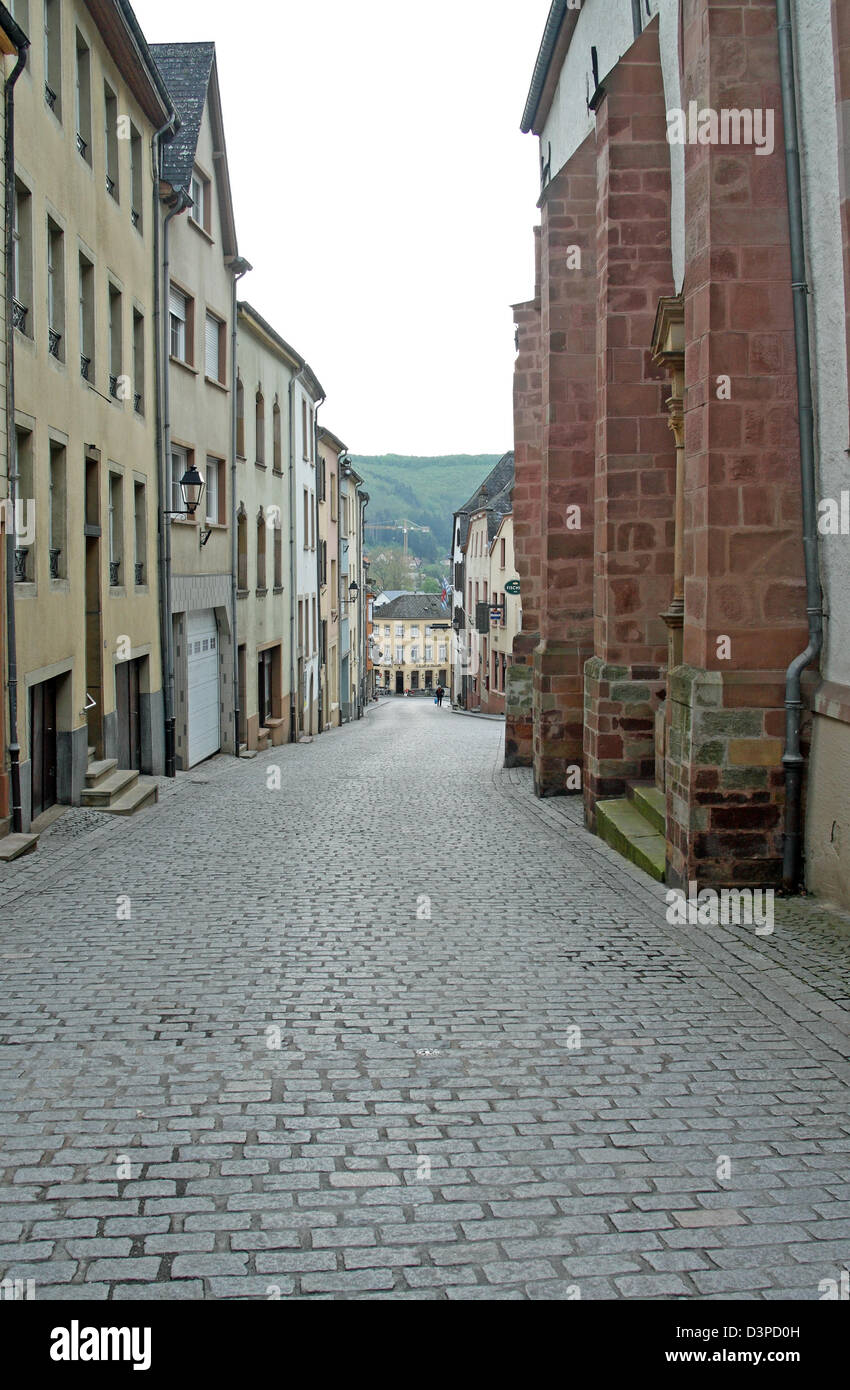 The Grand Rue in the town of Vianden, Luxembourg. Stock Photo