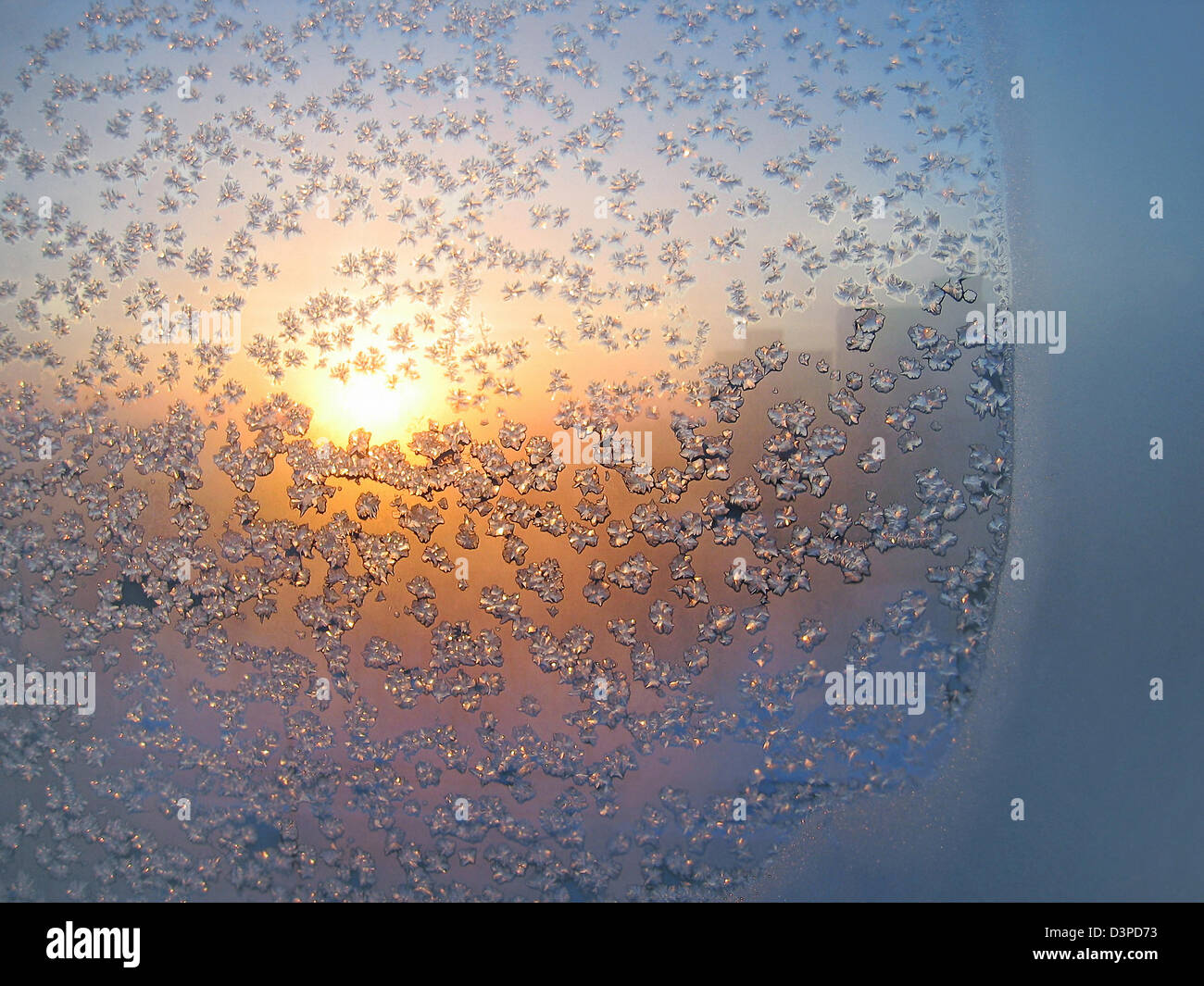 Frosty natural pattern and sunlight on winter glass Stock Photo - Alamy